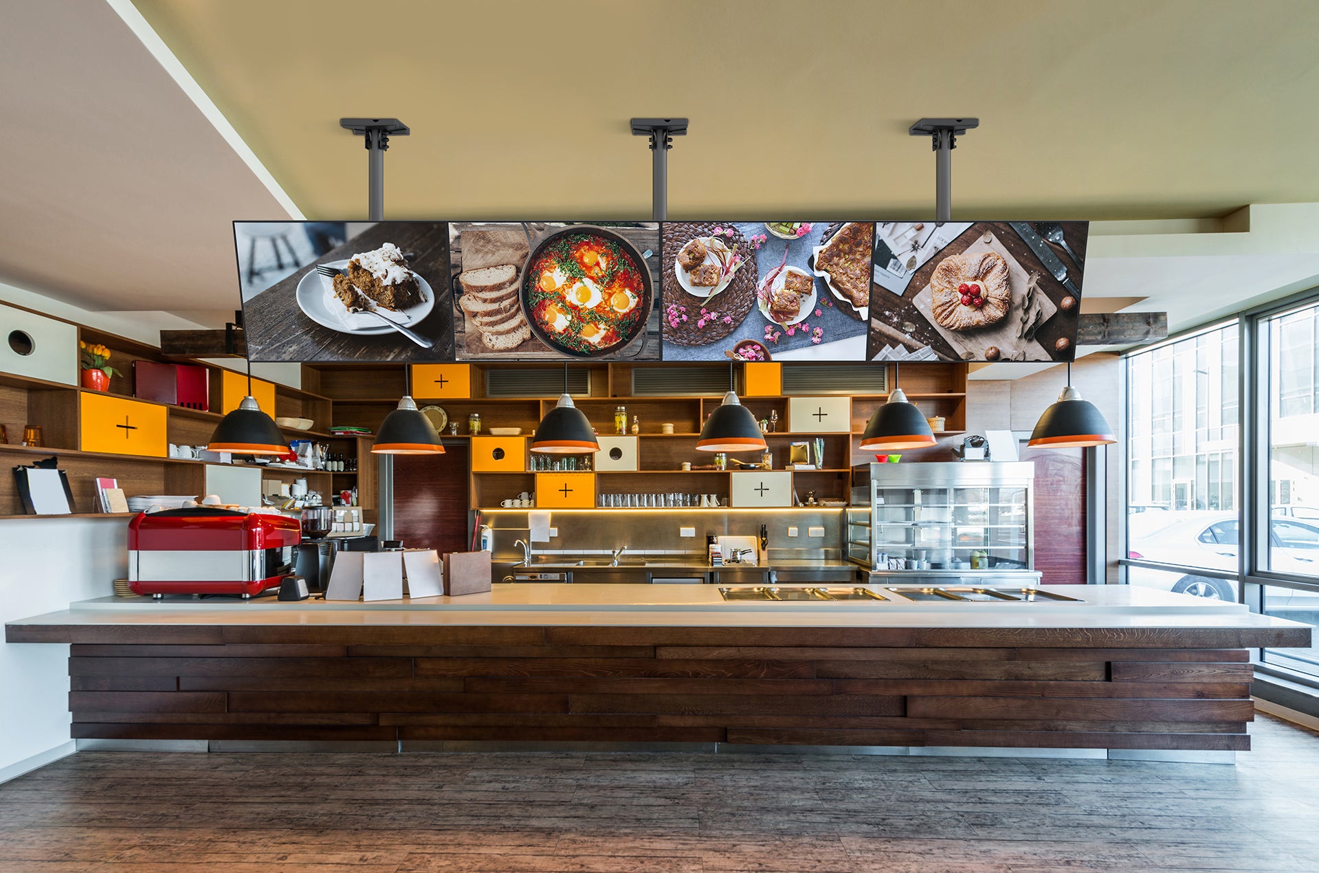 Menu board ceiling mouts