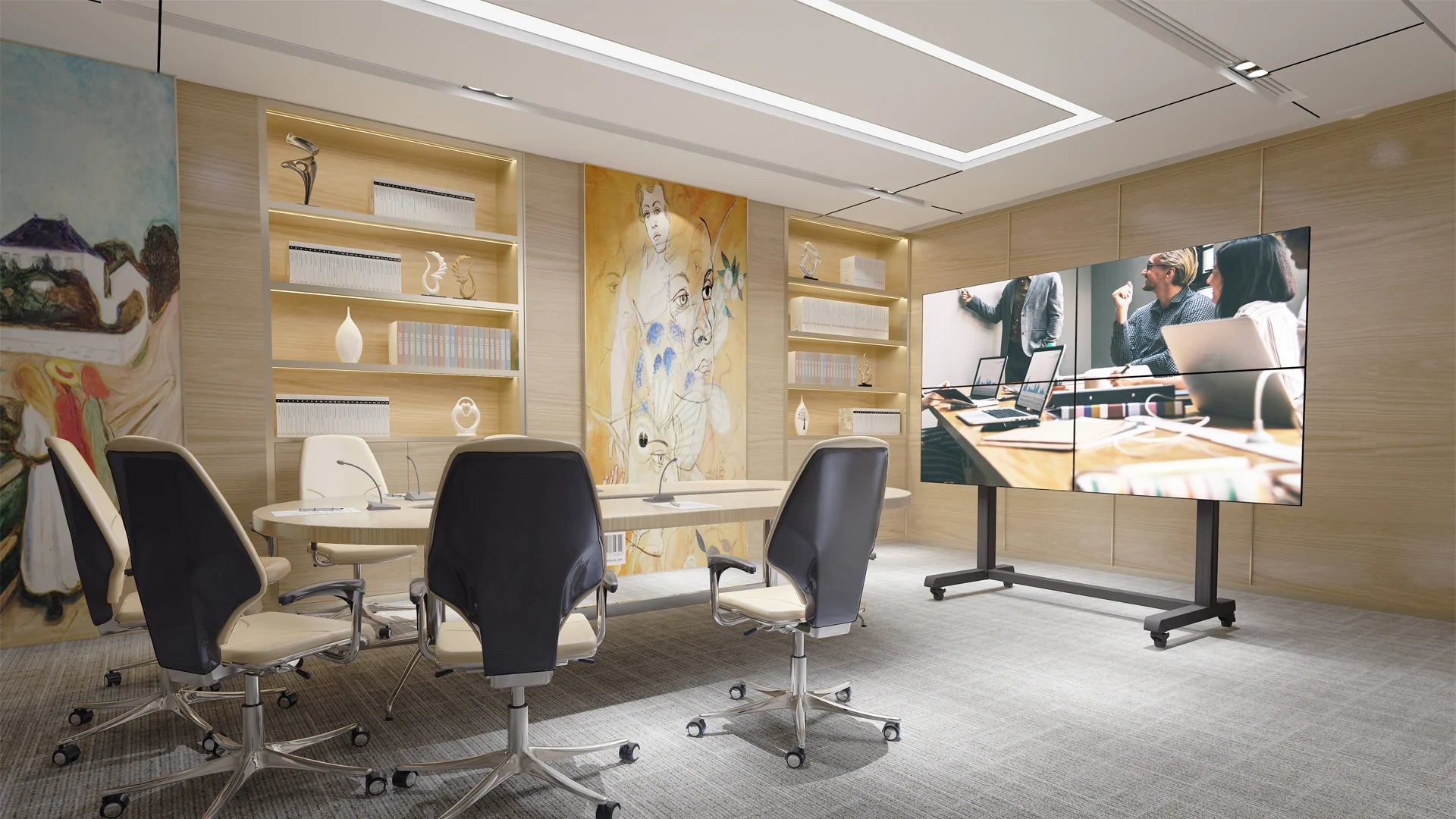 conference room with av cart