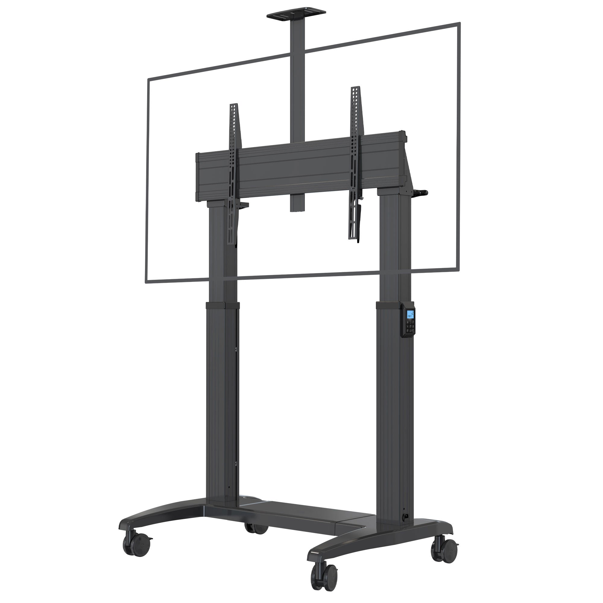 Heavy-Duty XXL Motorized Height-Adjustable AV Cart for Interactive Touchscreens