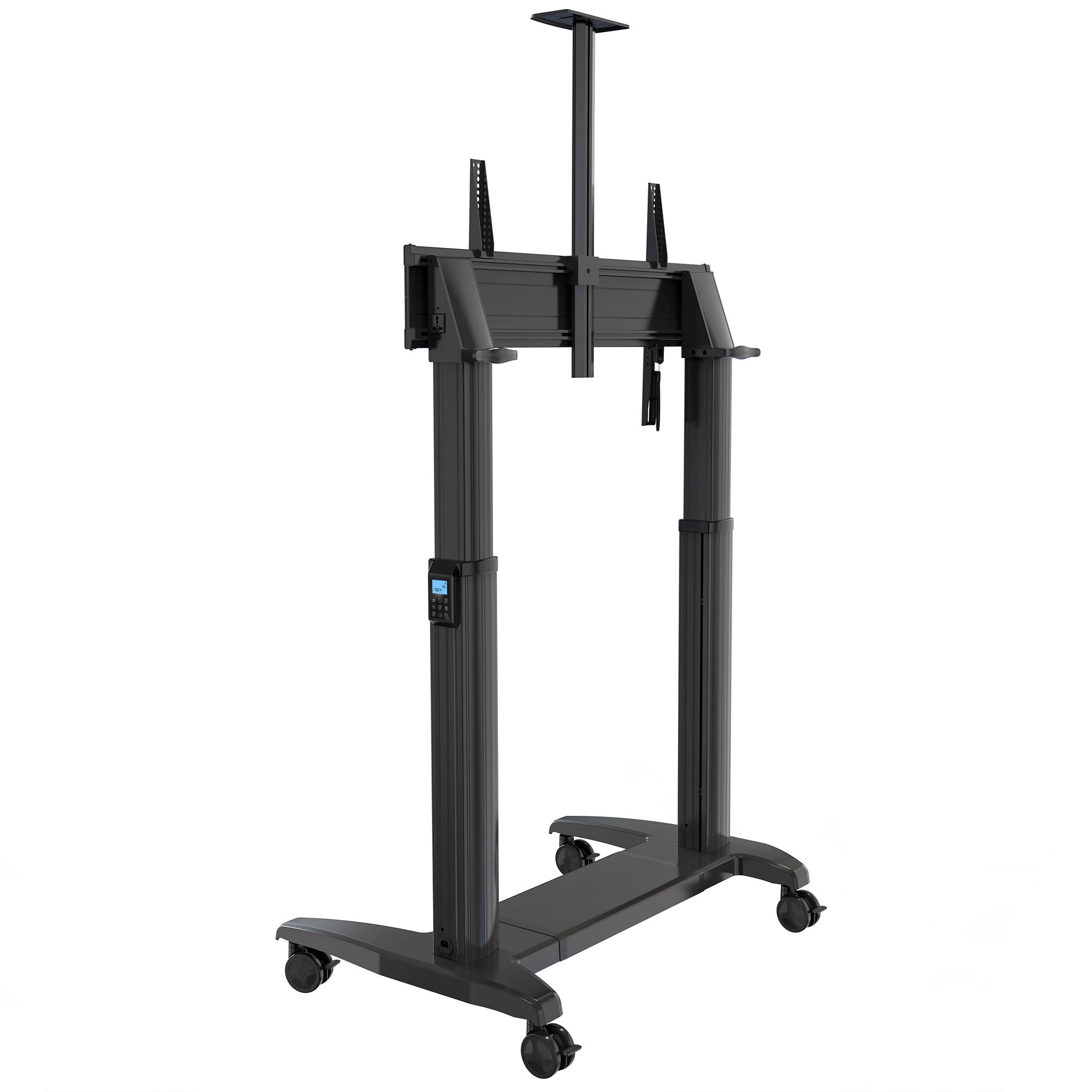Heavy-Duty XXL Motorized Height-Adjustable AV Cart for Interactive Touchscreens