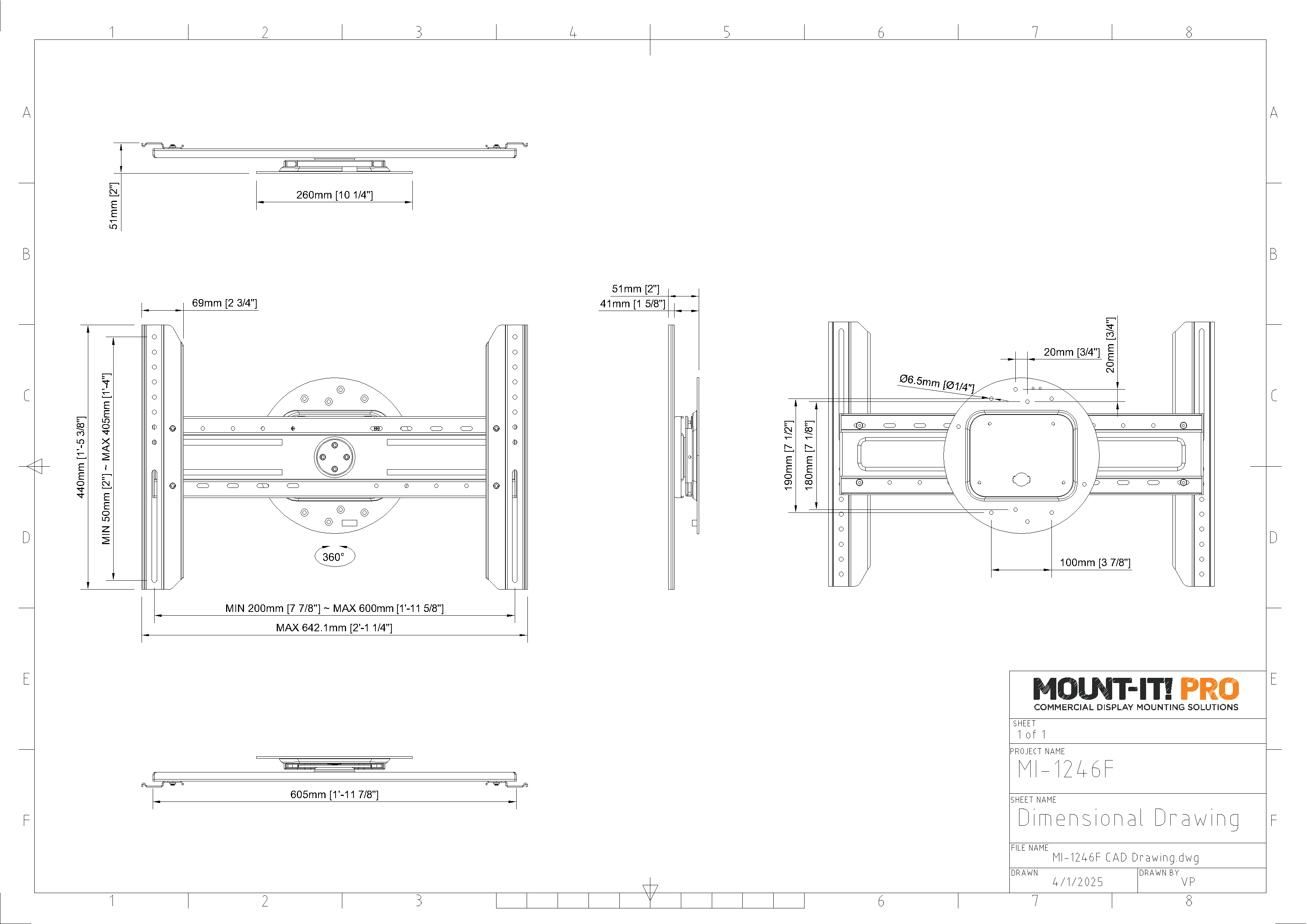 Wall Mount with 360° Rotation