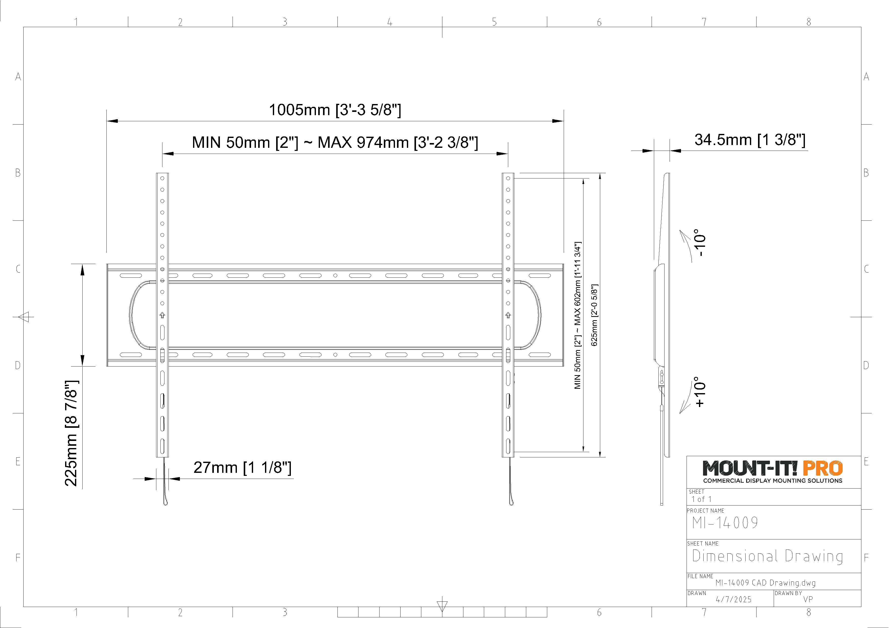 Heavy-Duty XXL Tilting Wall Mount
