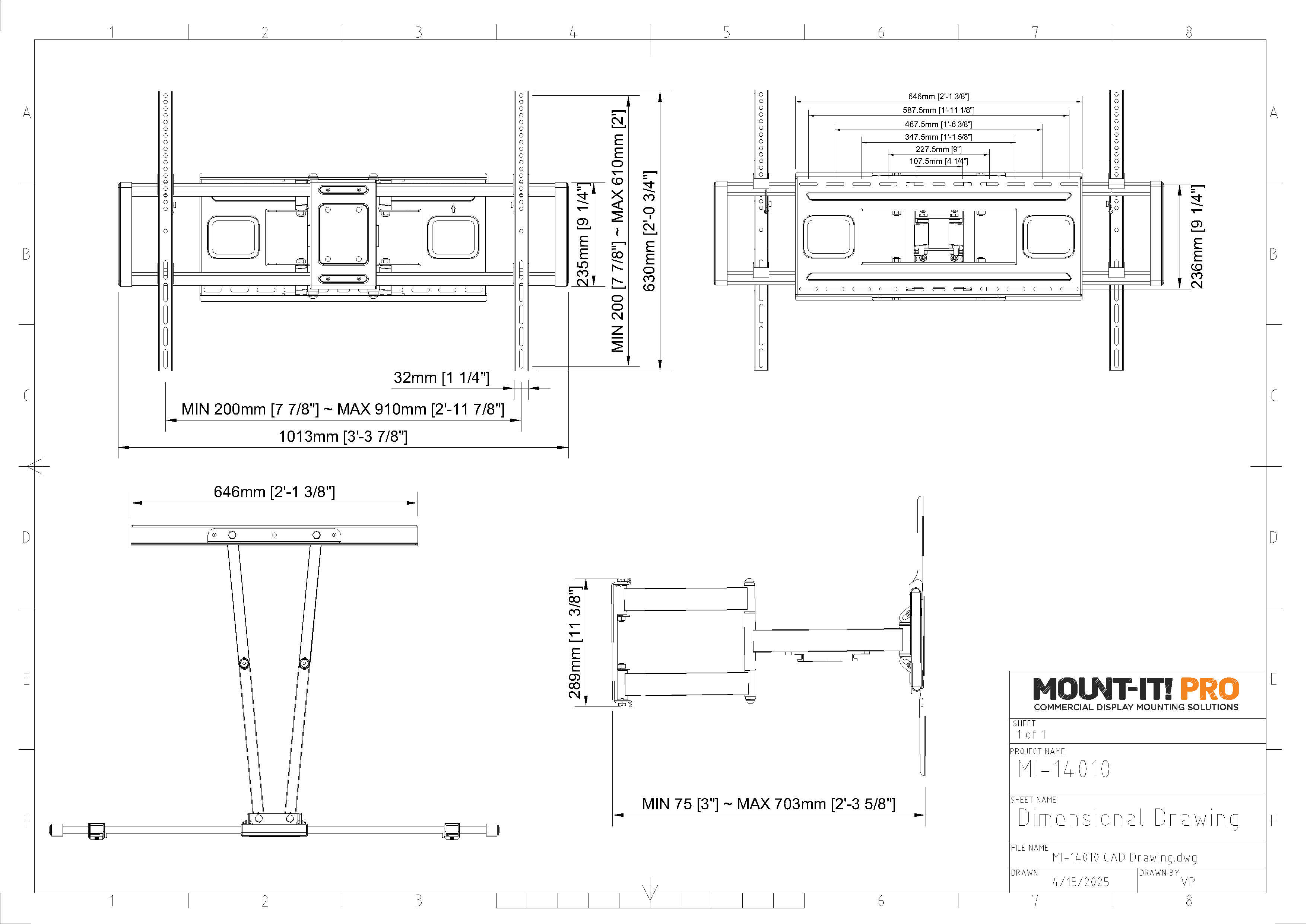 Heavy Duty XXL Full Motion TV Mount