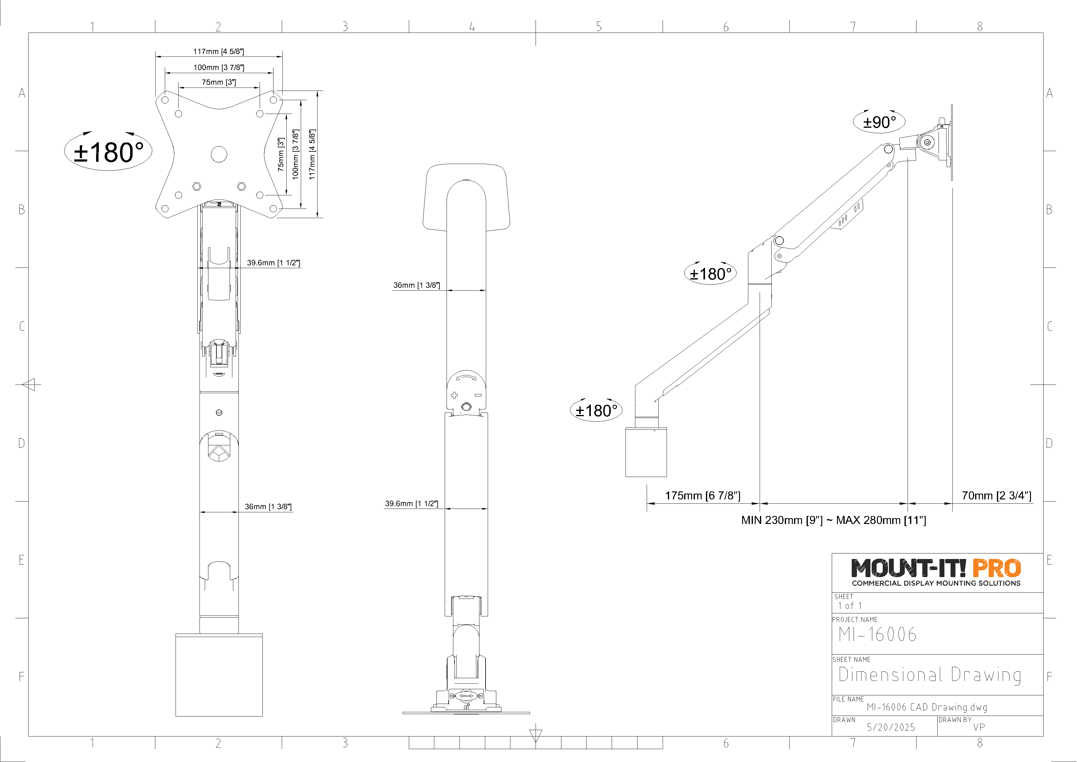 Monitor Arm for MedHub Medical Carts