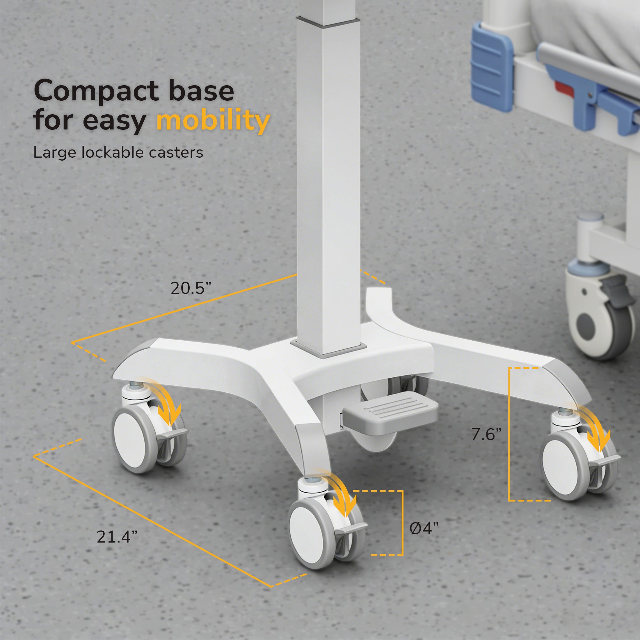 MedHub Powered Mobile Workstation with Drawers