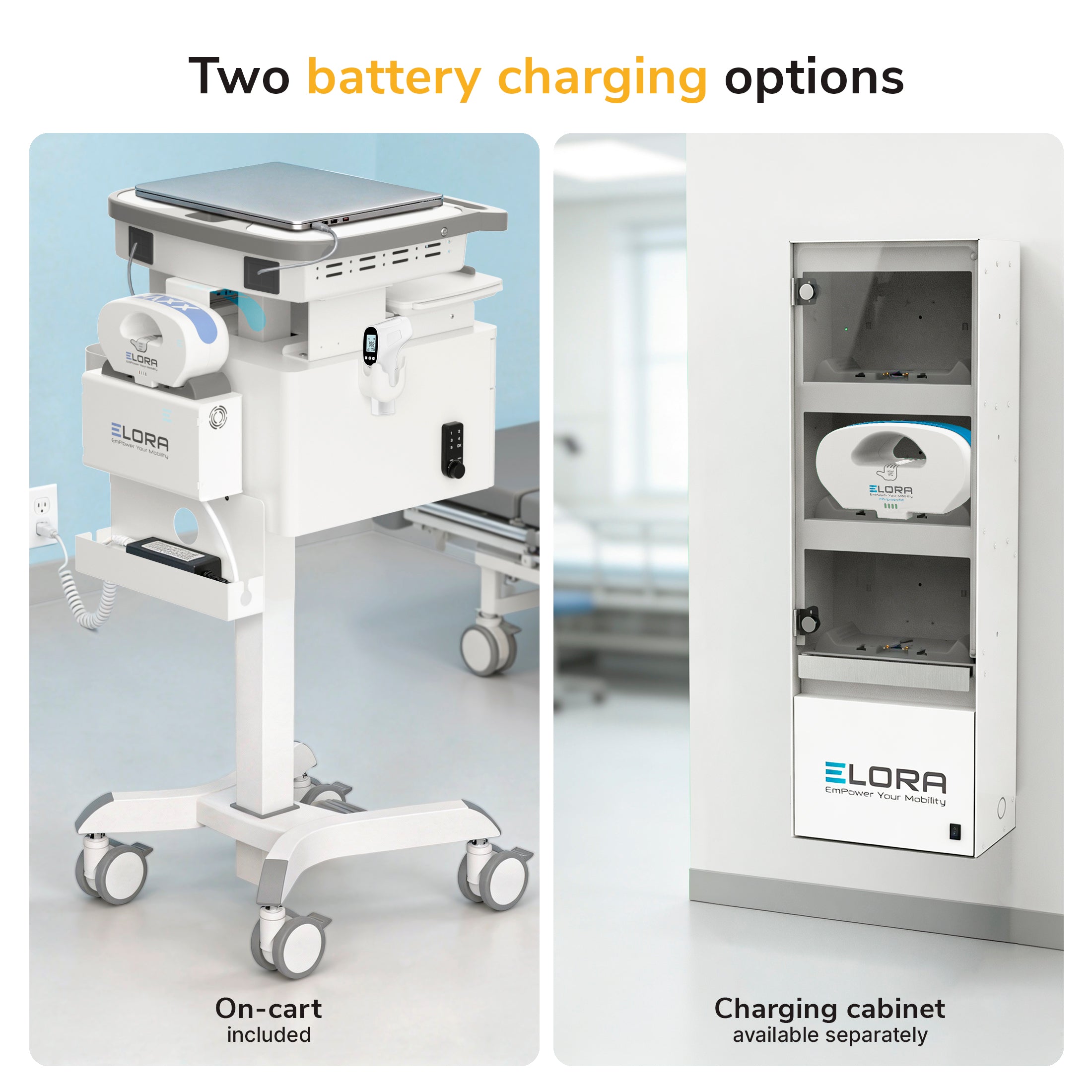 MedHub Powered Mobile Workstation with Drawers