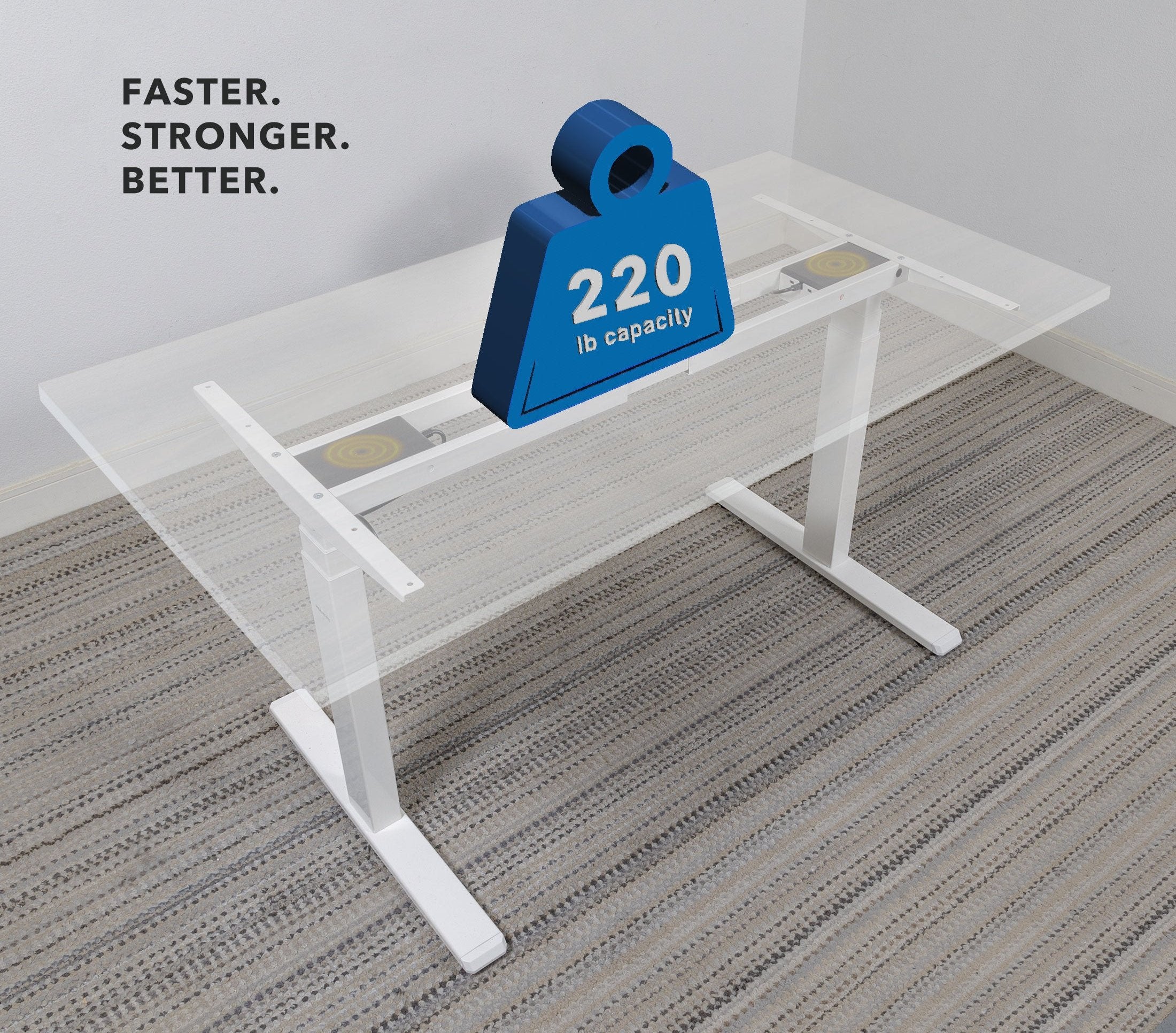 Ultimate Dual Motor Electric Standing Desk with 55" Tabletop - White Base/White Top
