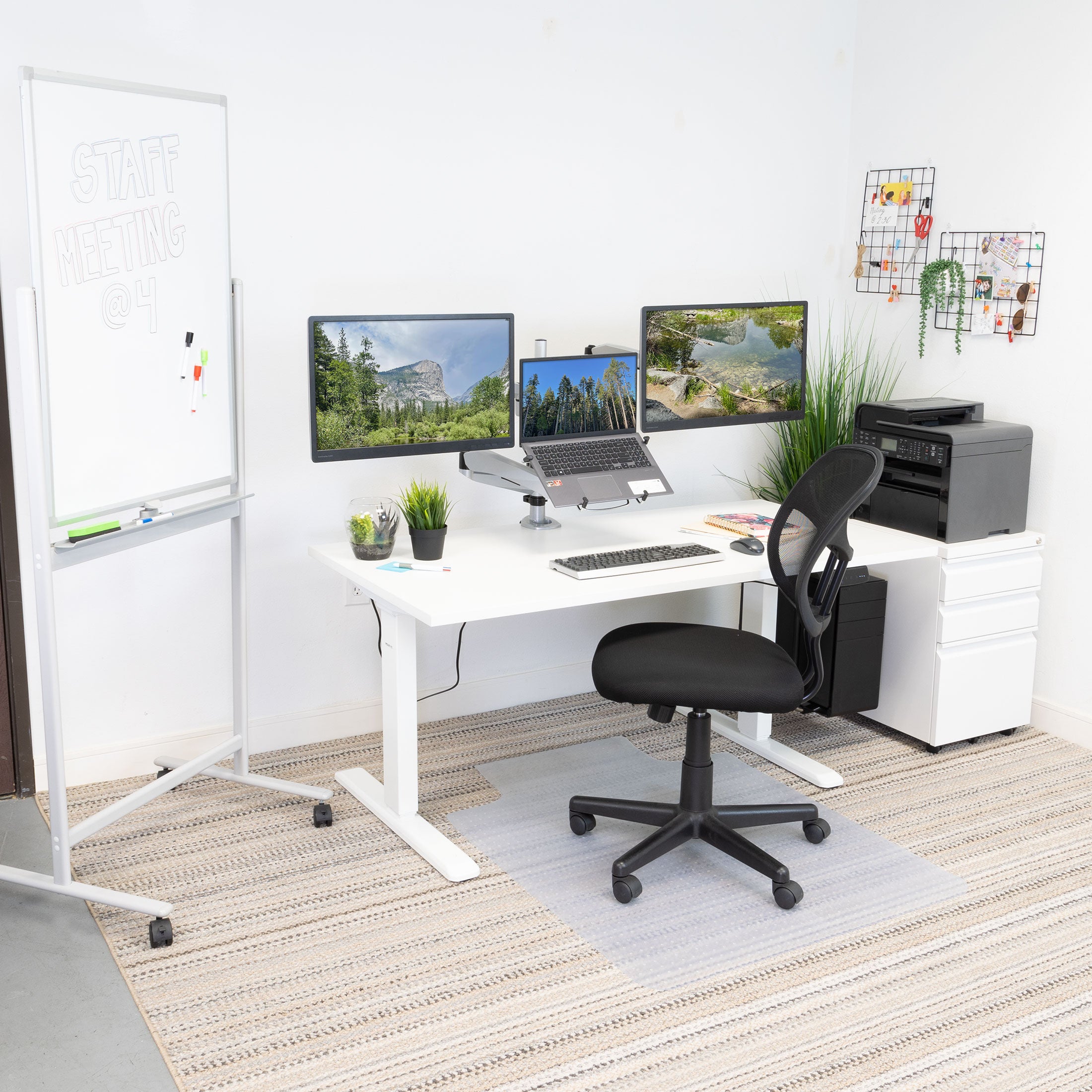 Ultimate Dual Motor Electric Standing Desk with 55" Tabletop - White Base/White Top