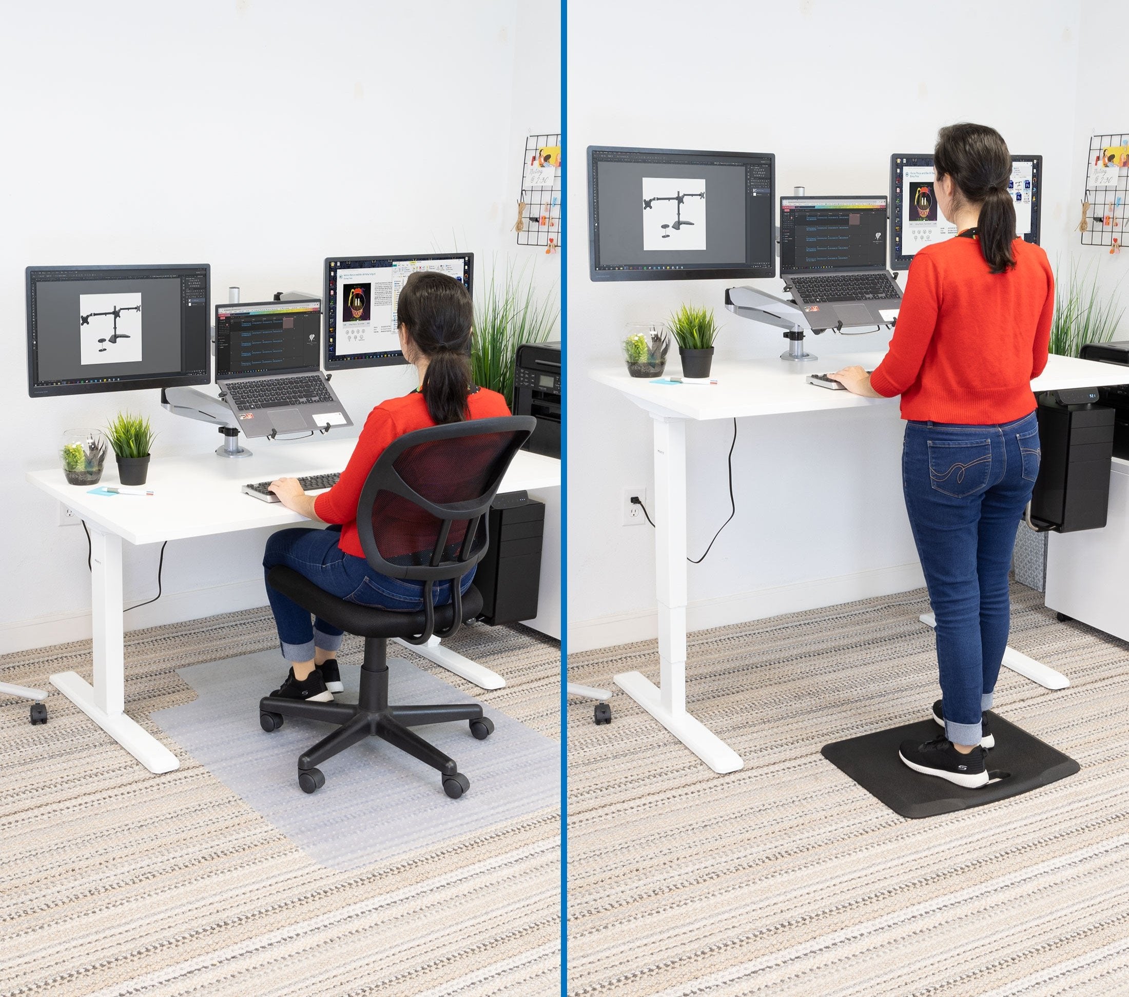 Ultimate Dual Motor Electric Standing Desk with 55" Tabletop - White Base/White Top