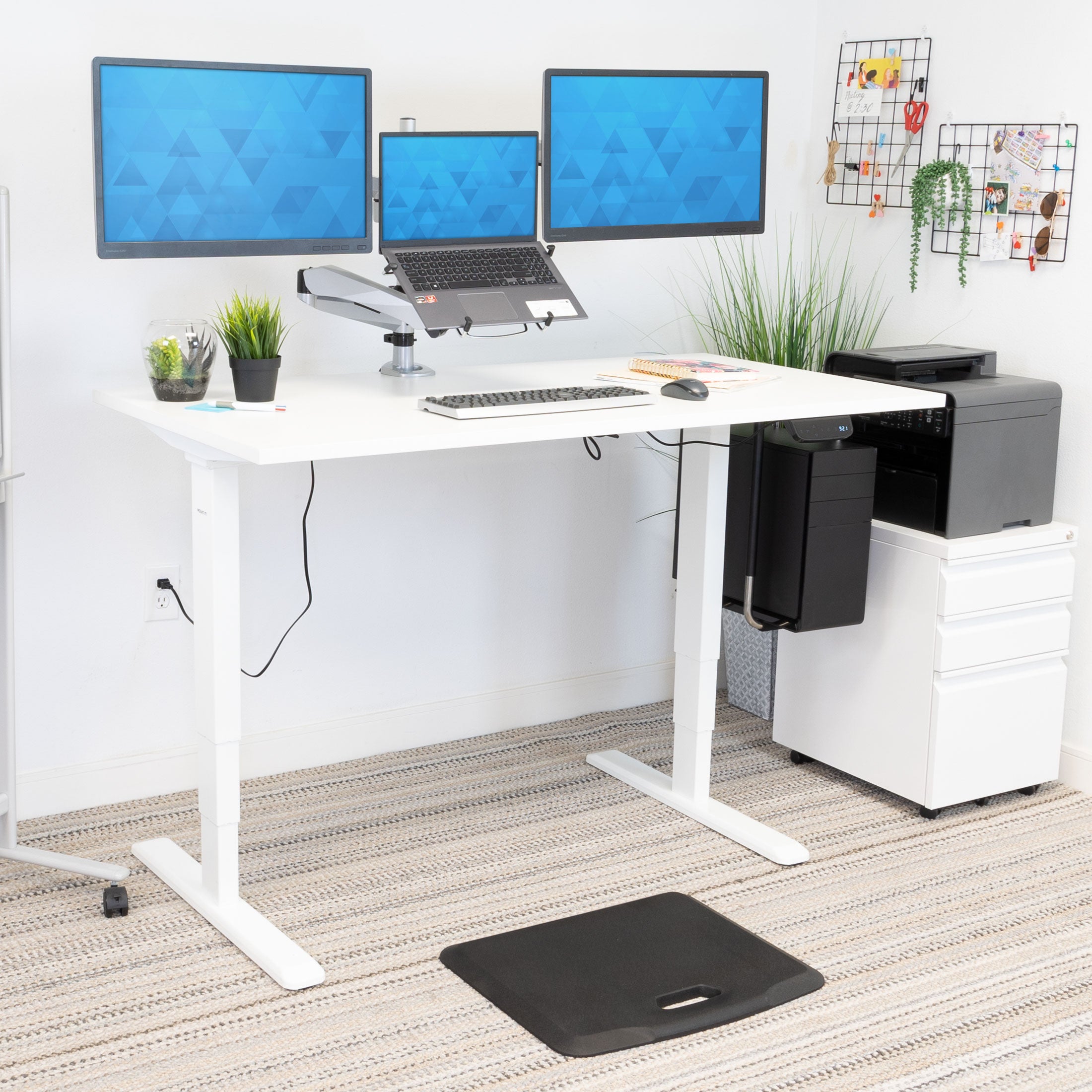 Ultimate Dual Motor Electric Standing Desk with 55" Tabletop - White Base/White Top