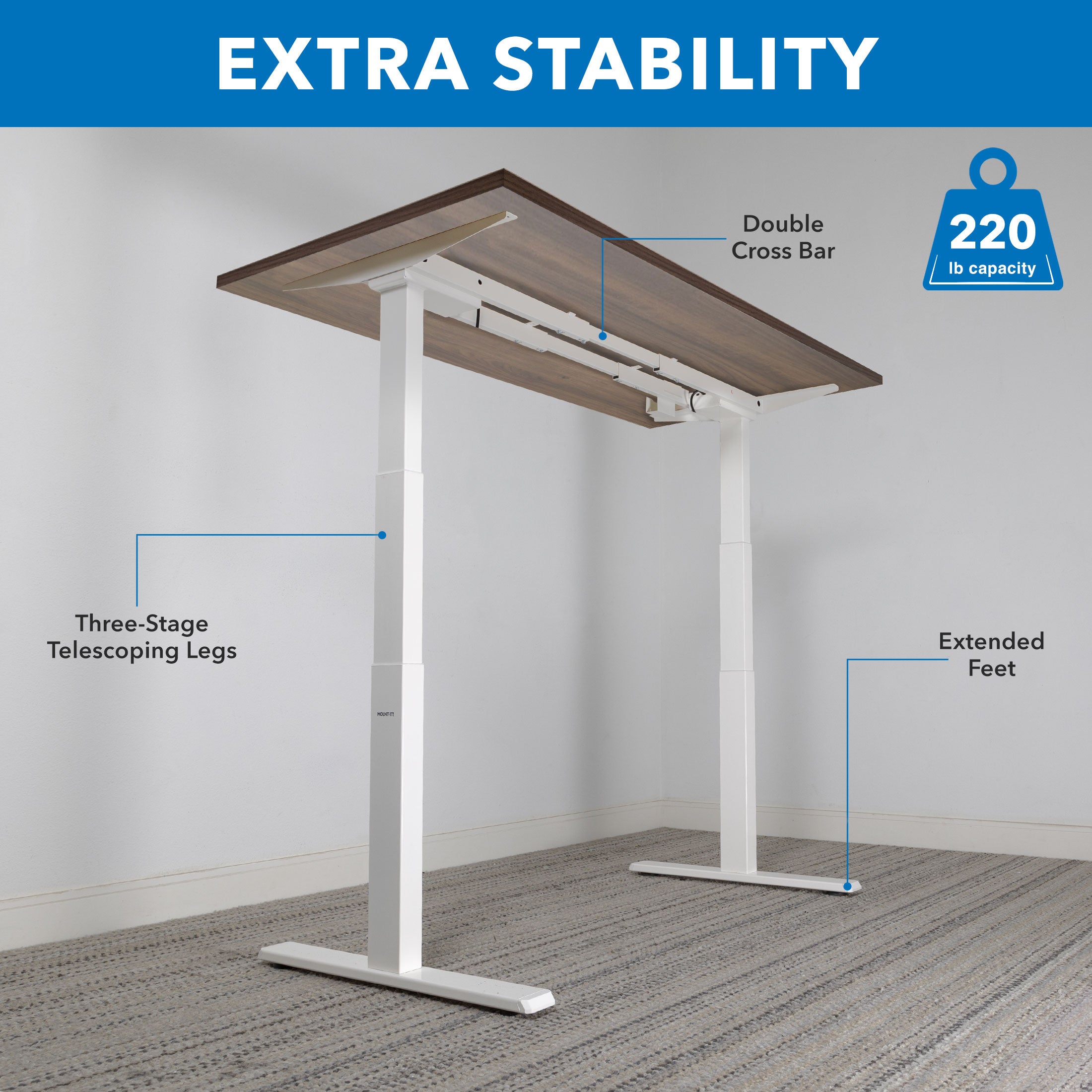 Ultimate Dual Motor Electric Standing Desk with 55" Tabletop - Adrift