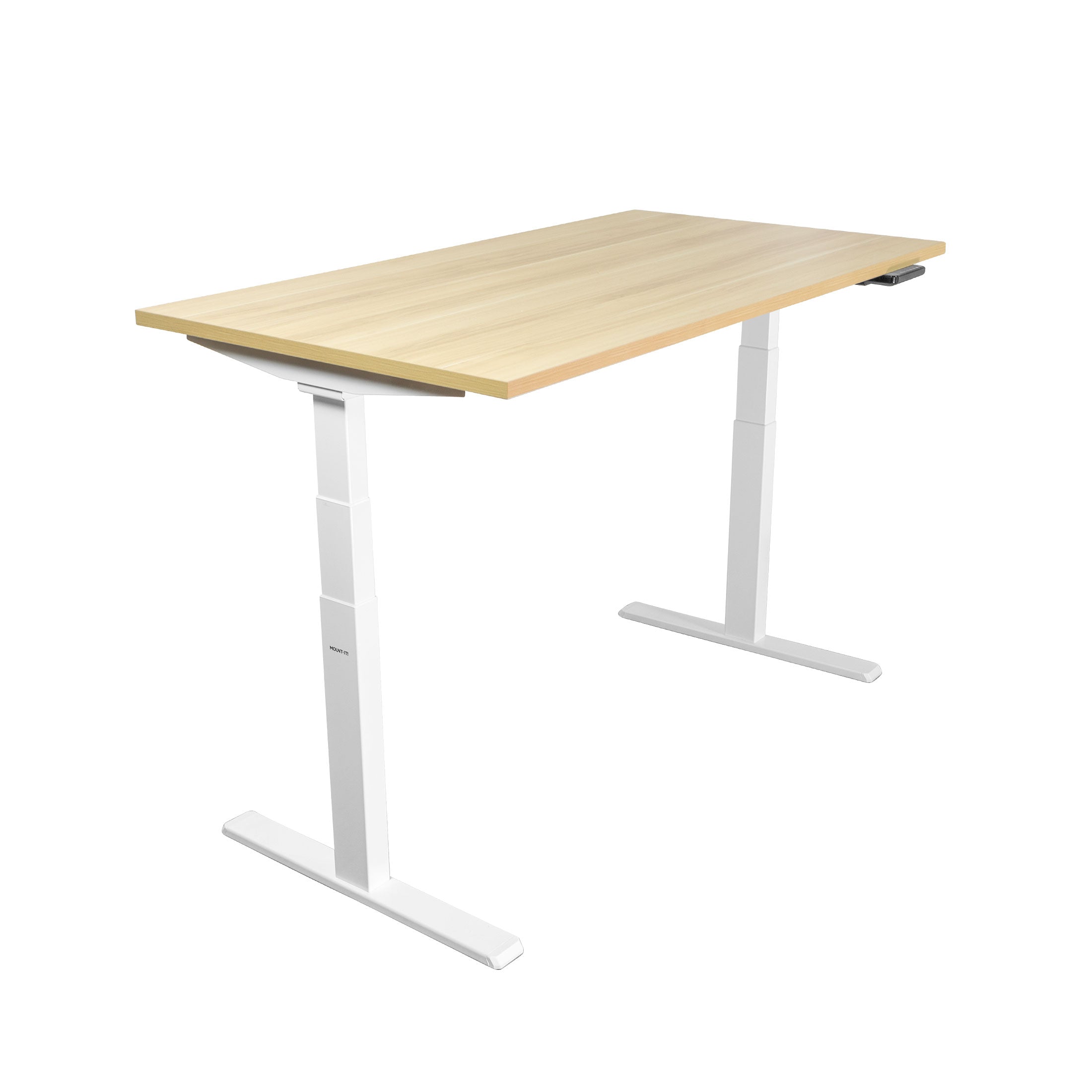 Ultimate Dual Motor Electric Standing Desk with 55" Tabletop - White Base/Maple Top
