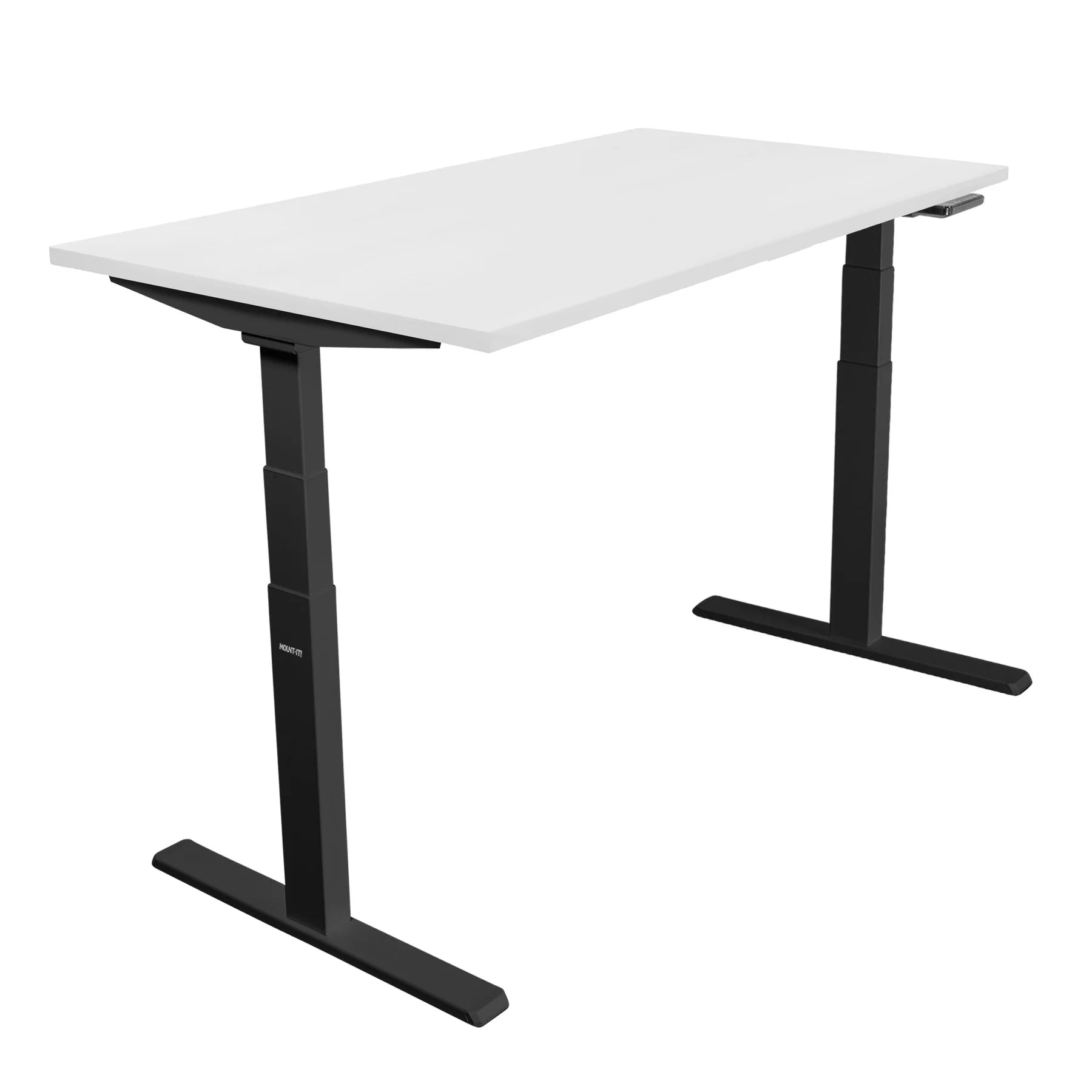 Ultimate Dual Motor Electric Standing Desk with 55" Tabletop - Black Base/White Top