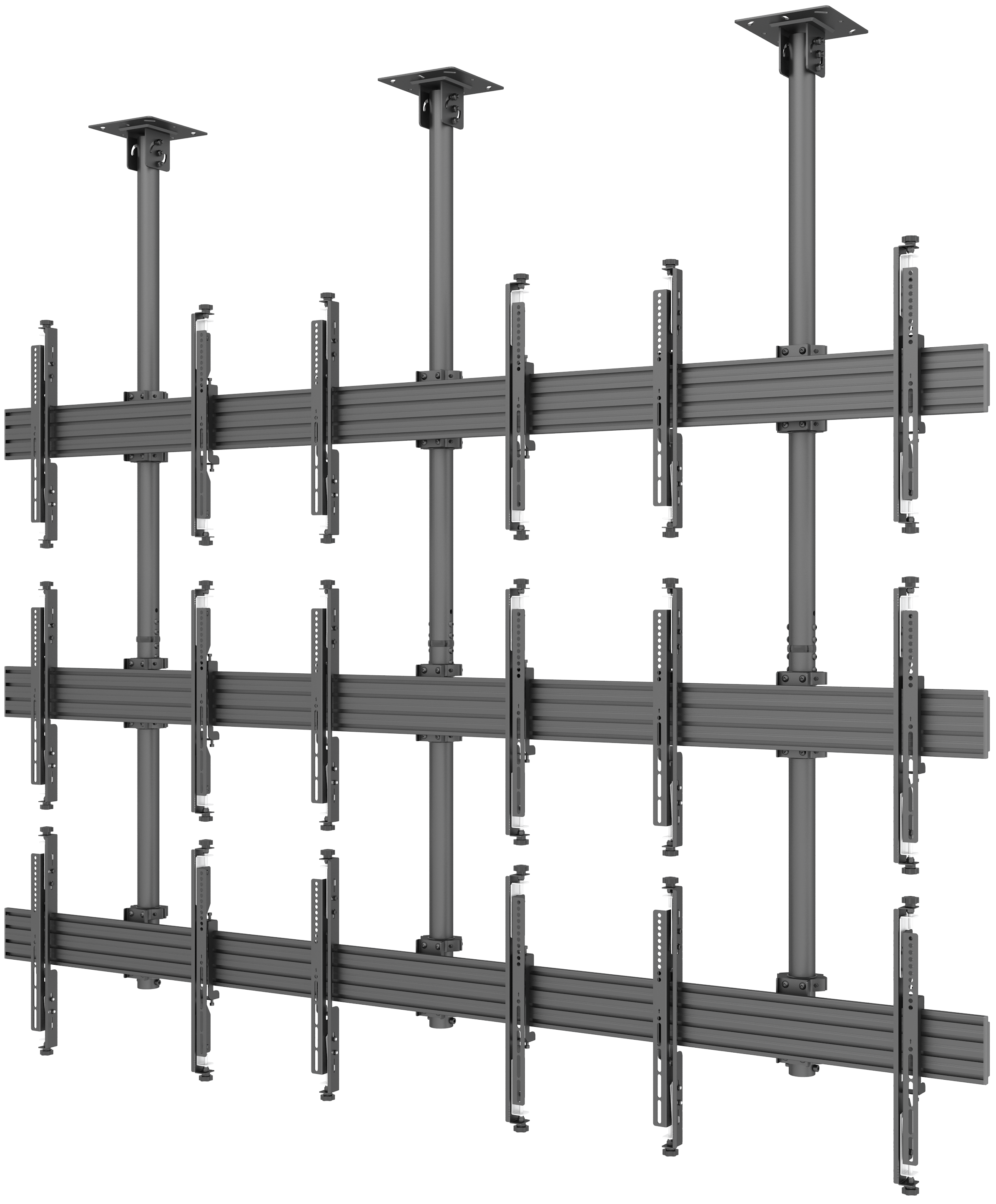 Nine-Screen Three-Pole Ceiling Mount 