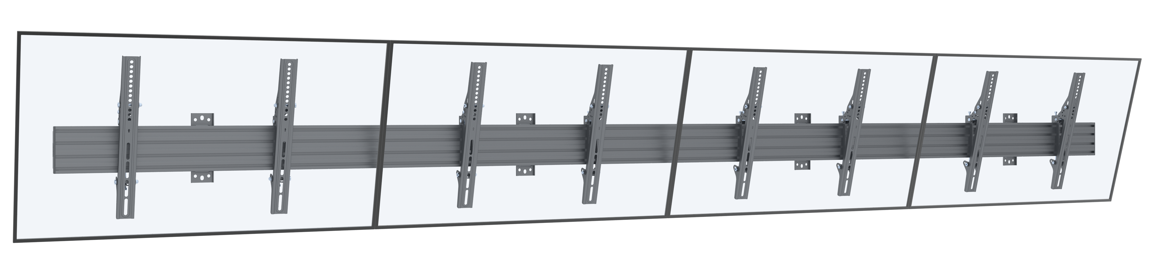 Quad-Screen Menu Board Wall Mount with Tilting Brackets