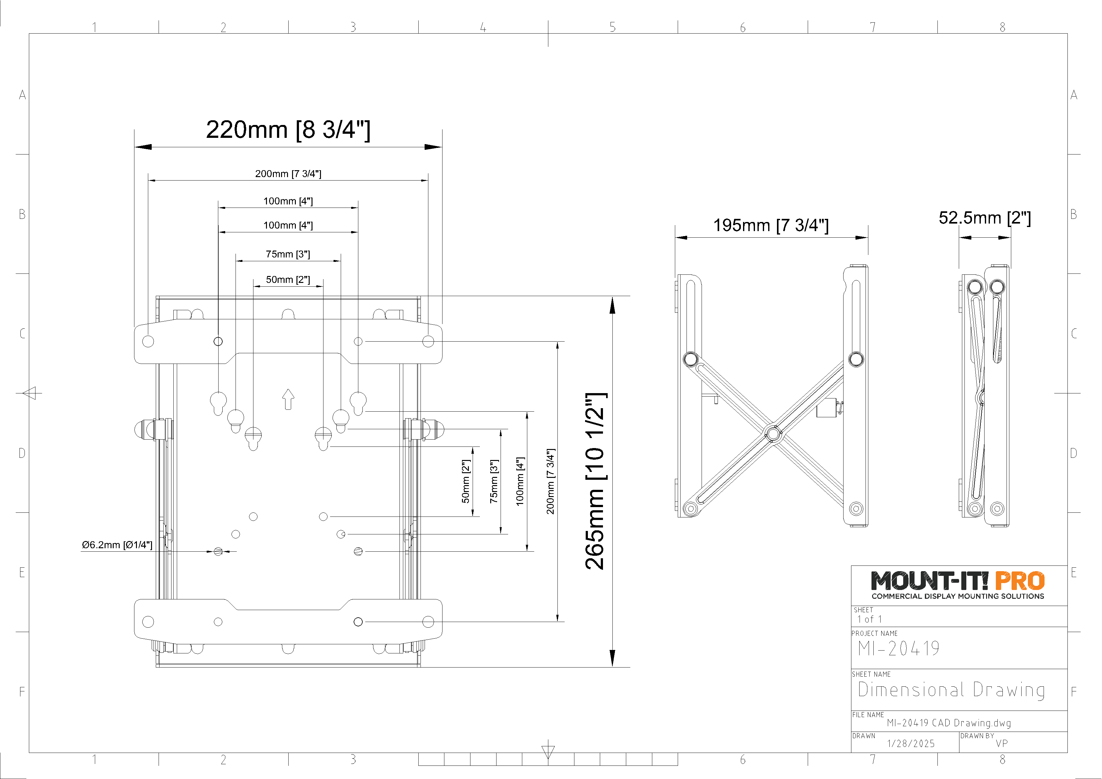 Push-In Pop-Out Video Wall Mount for Small Monitors 13"-32"
