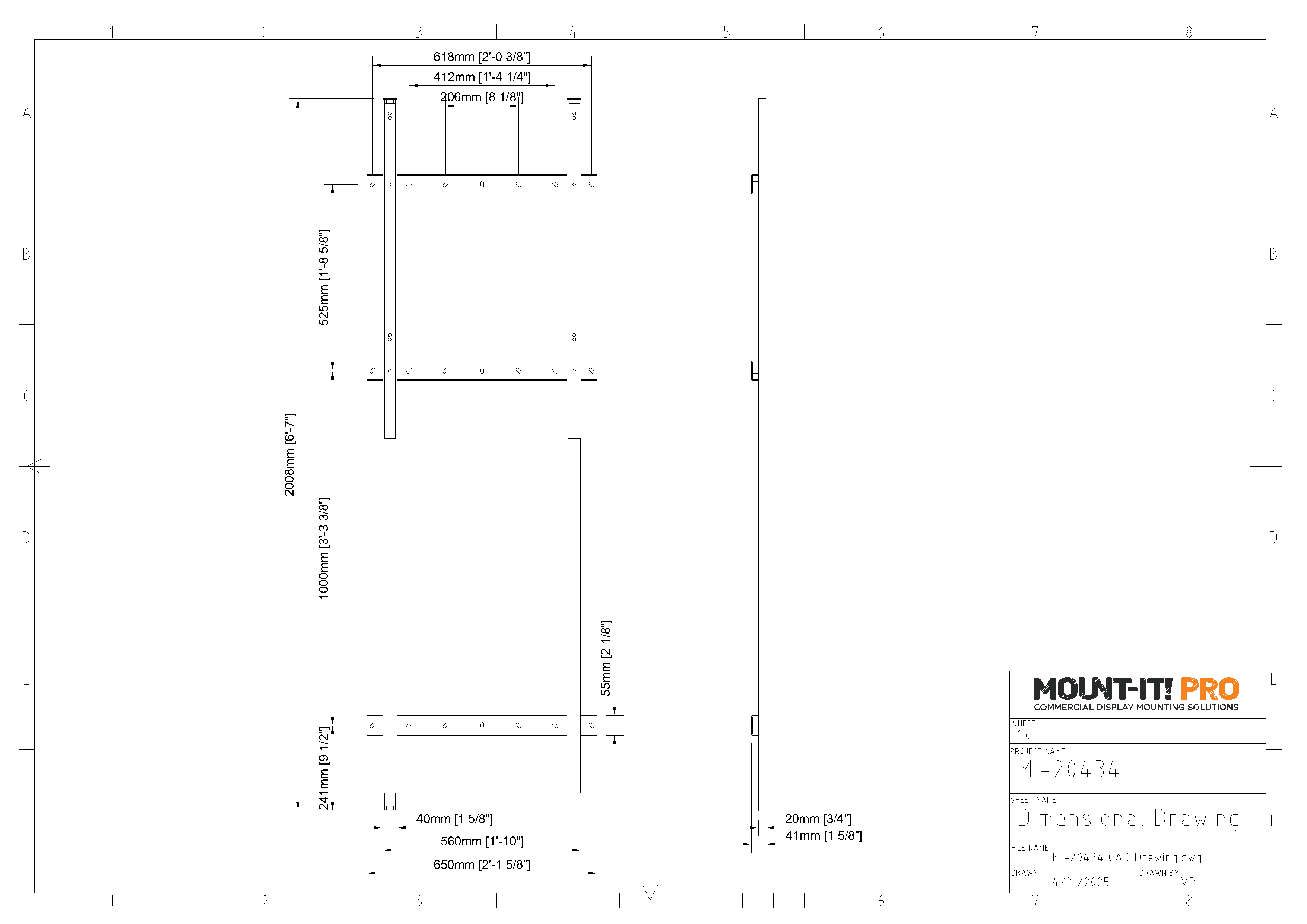 Floor-to-Wall Support for Interactive Display Mounts