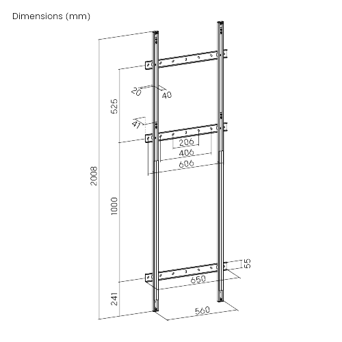 Floor-to-Wall Support for Interactive Display Mounts