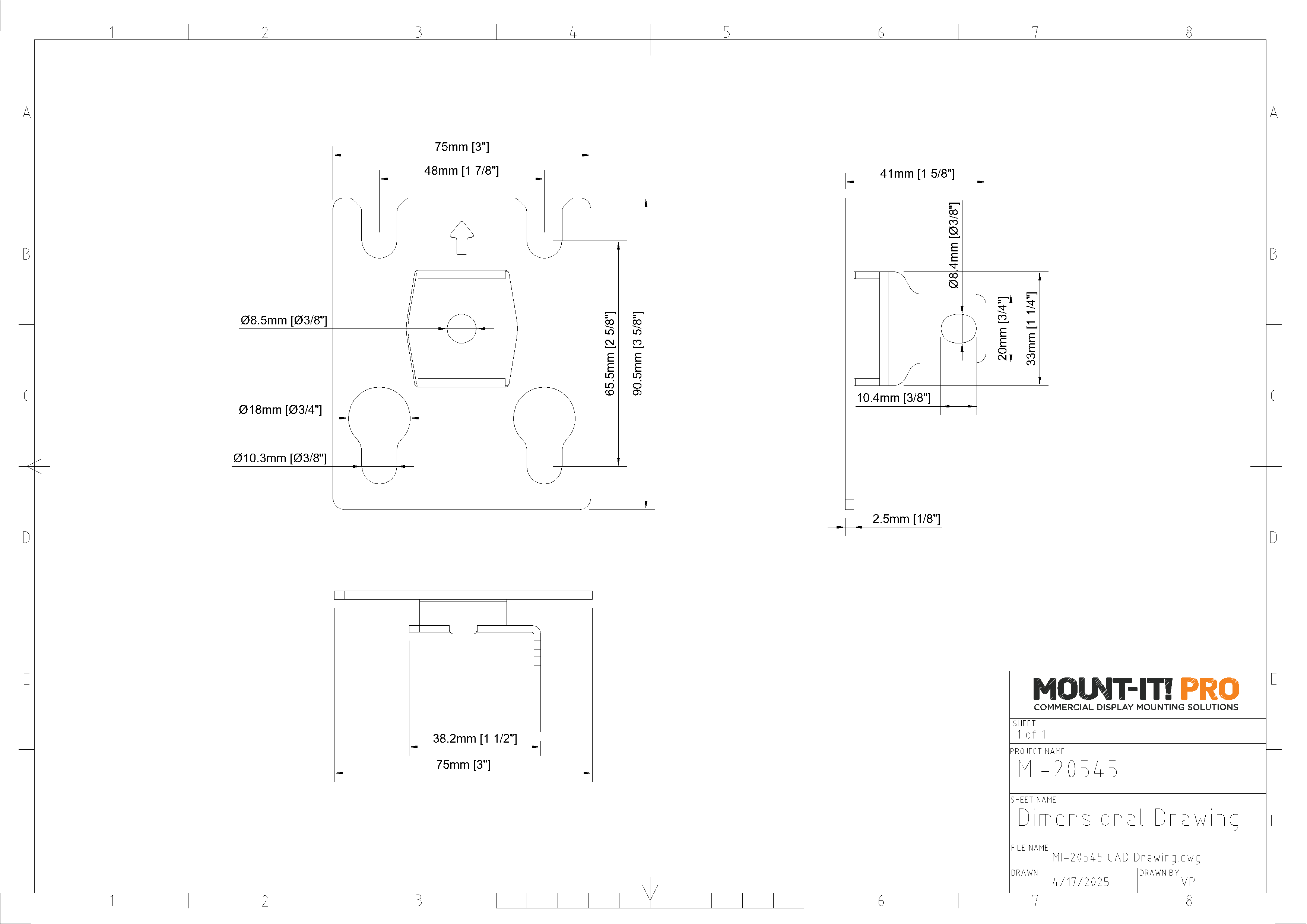 24mm x 32.75mm DvLED Adapter Plate