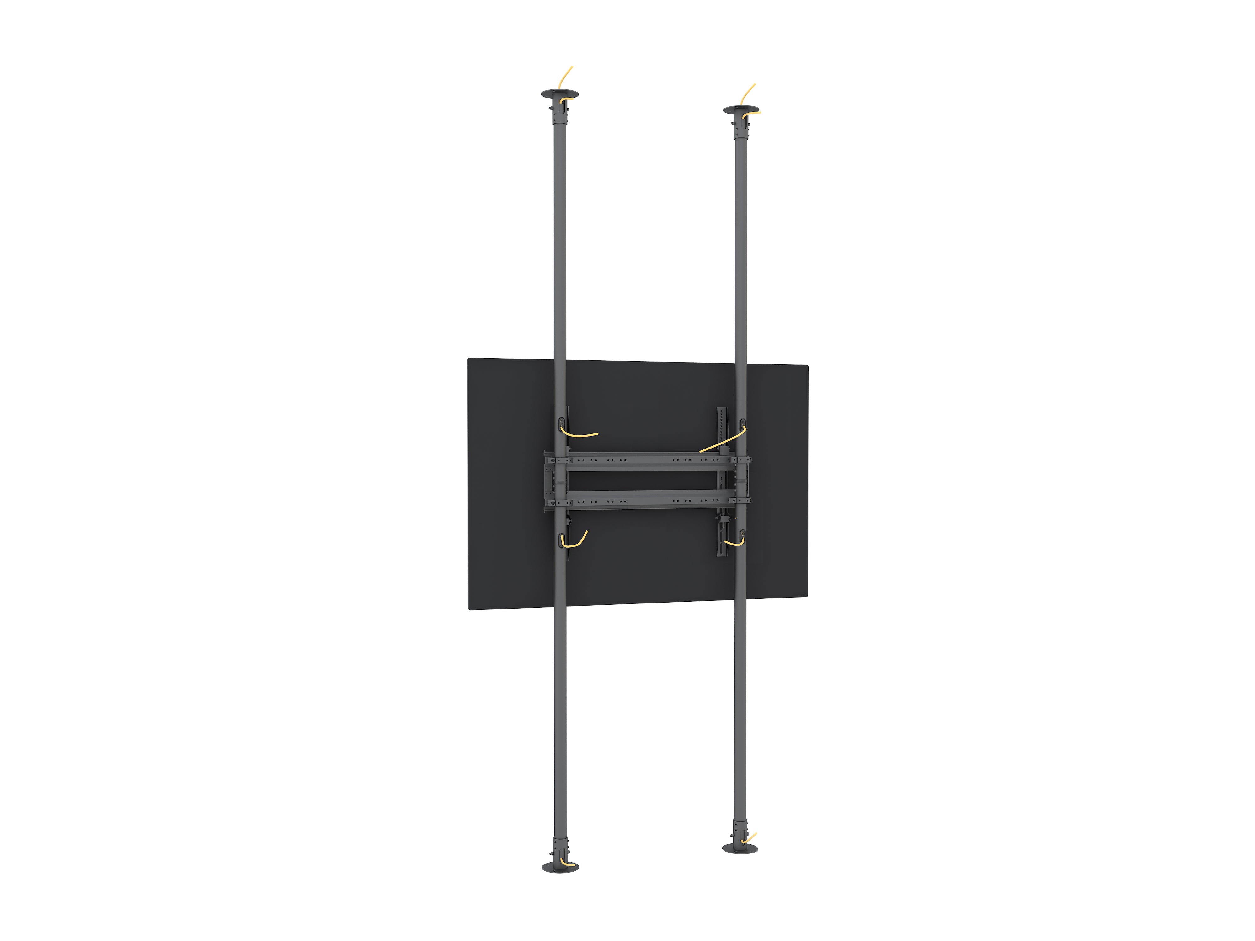 Heavy-Duty Single-Screen Dual-Pole Floor-to-Ceiling Mount Landscape