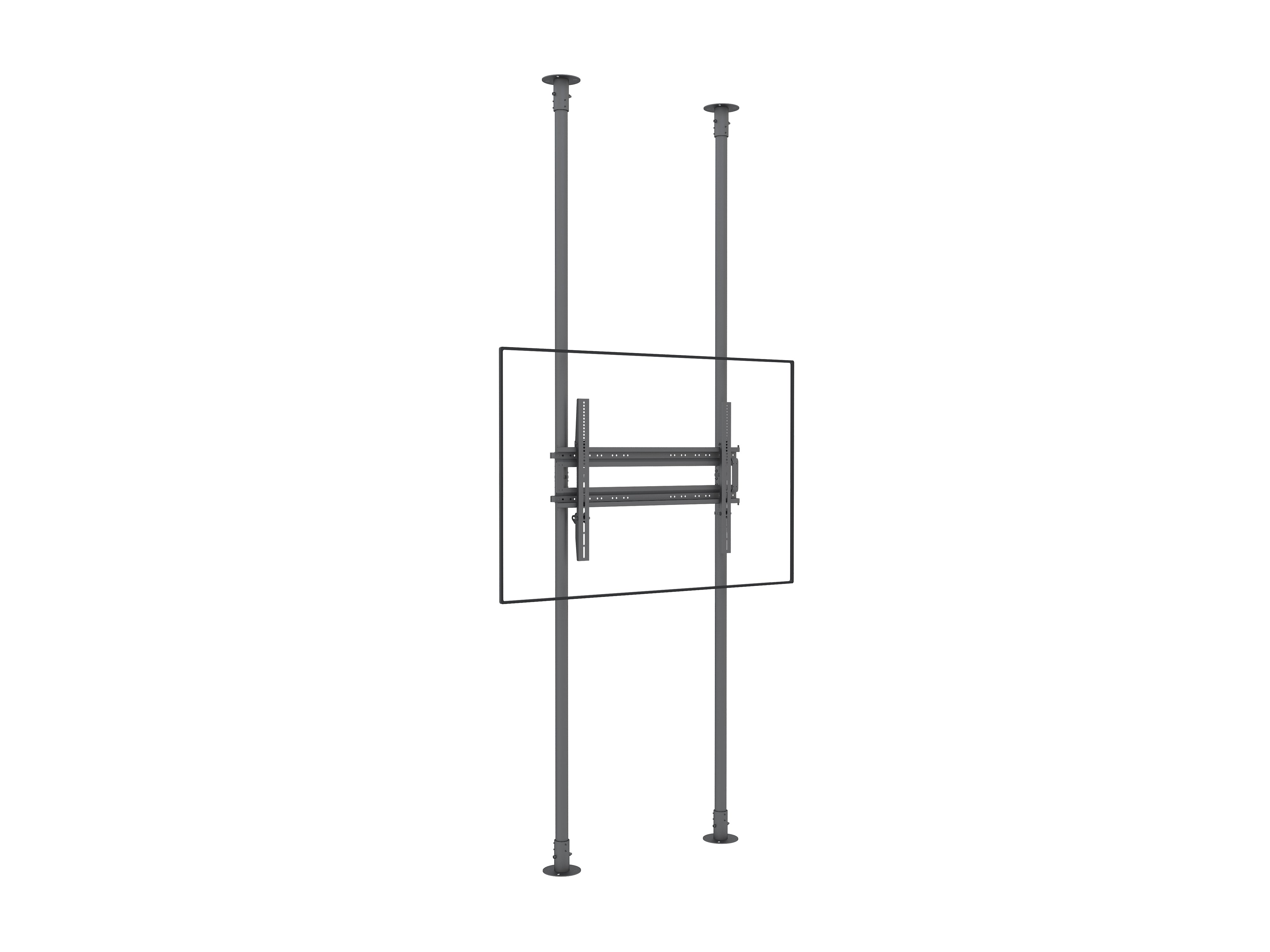 Heavy-Duty Single-Screen Dual-Pole Floor-to-Ceiling Mount Landscape
