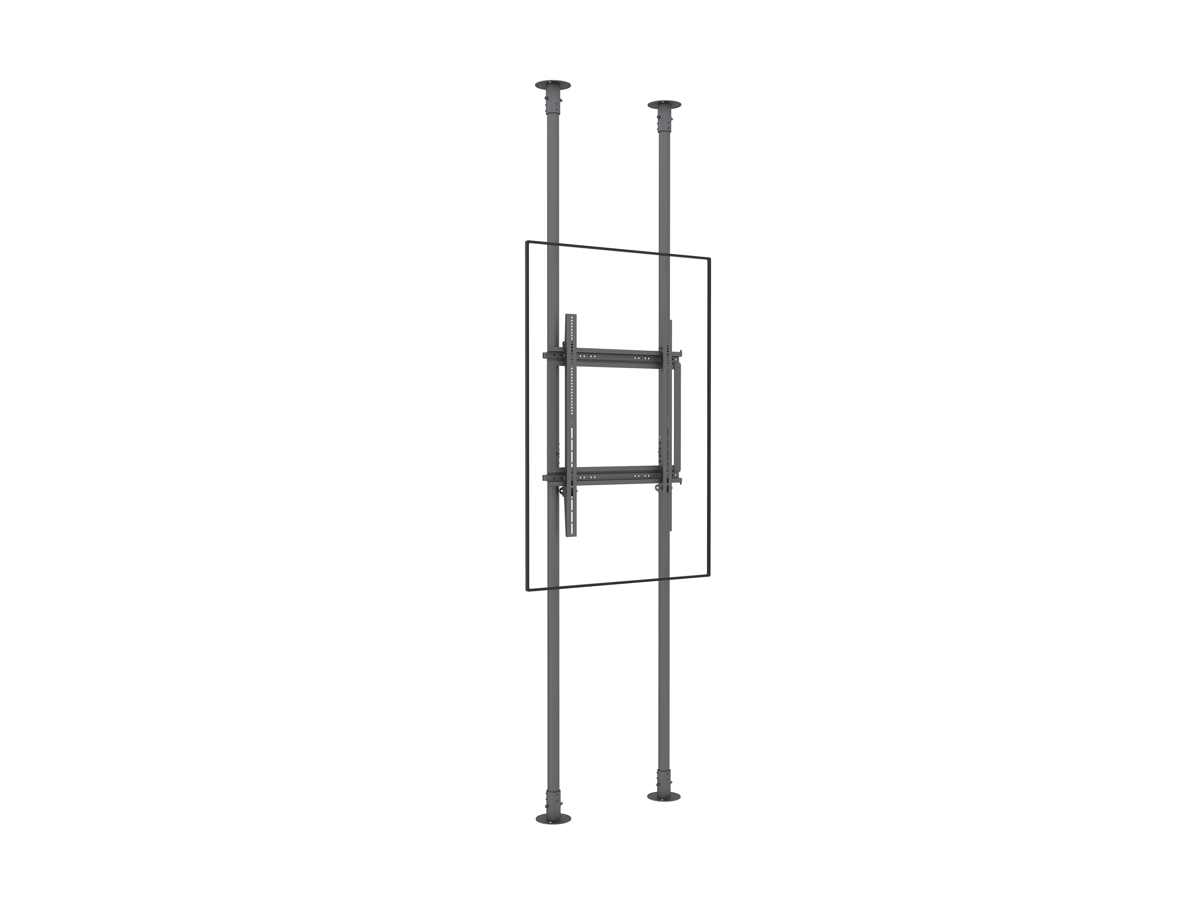 Heavy-Duty Single-Screen Dual-Pole Floor-to-Ceiling Mount Portrait