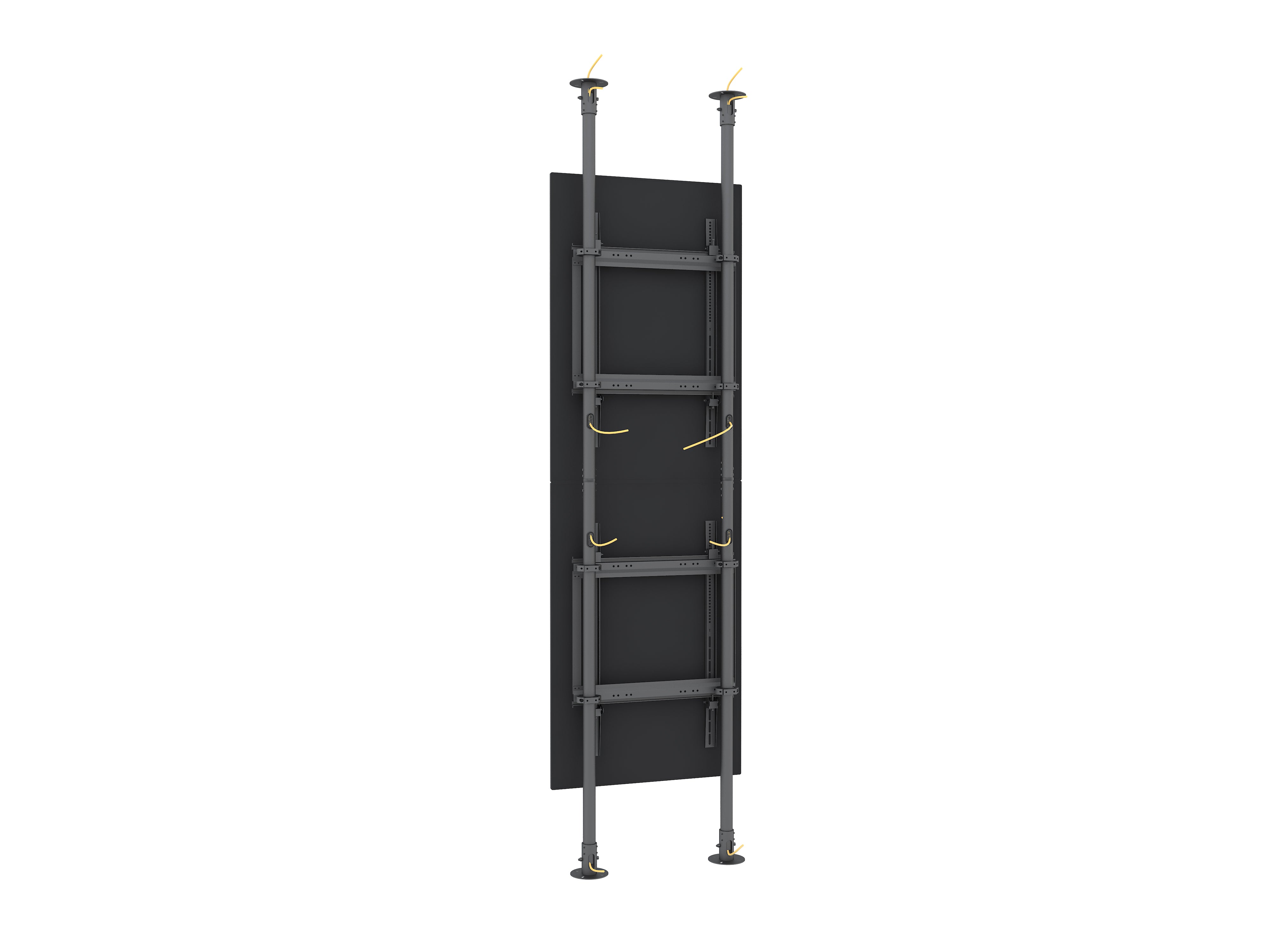 Heavy-Duty Dual-Screen Dual-Pole Floor-to-Ceiling Mount Portrait (Top-to-Bottom)