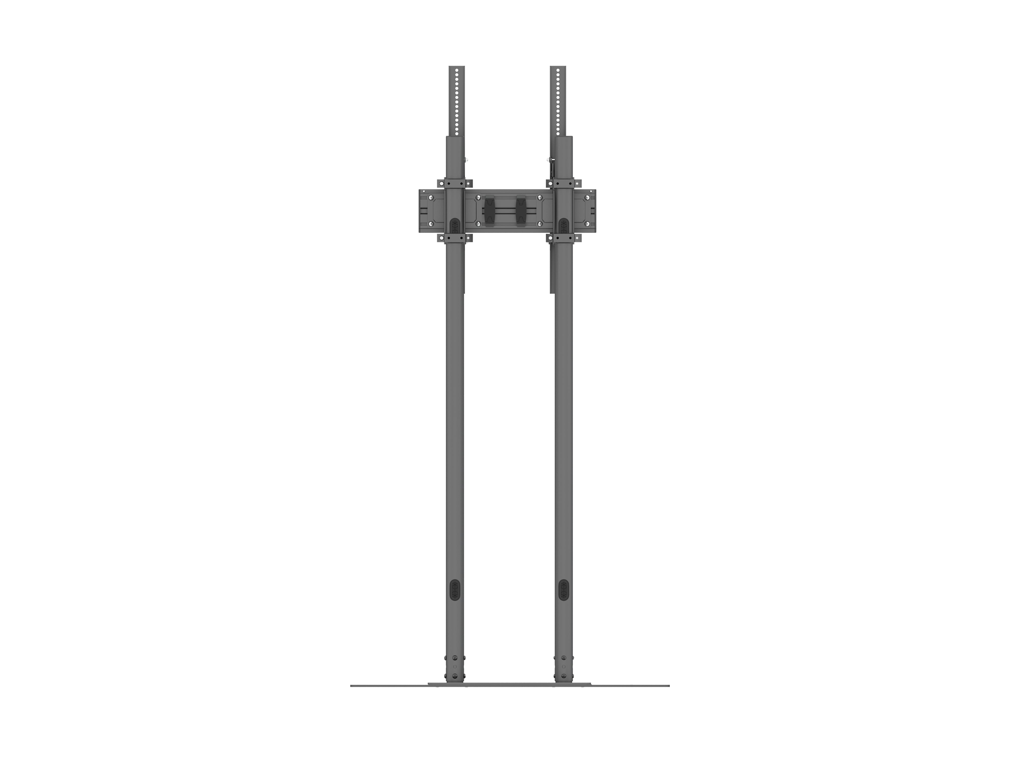 Heavy-Duty Single-Screen Dual-Pole Floor Stand with Wide Base Portrait
