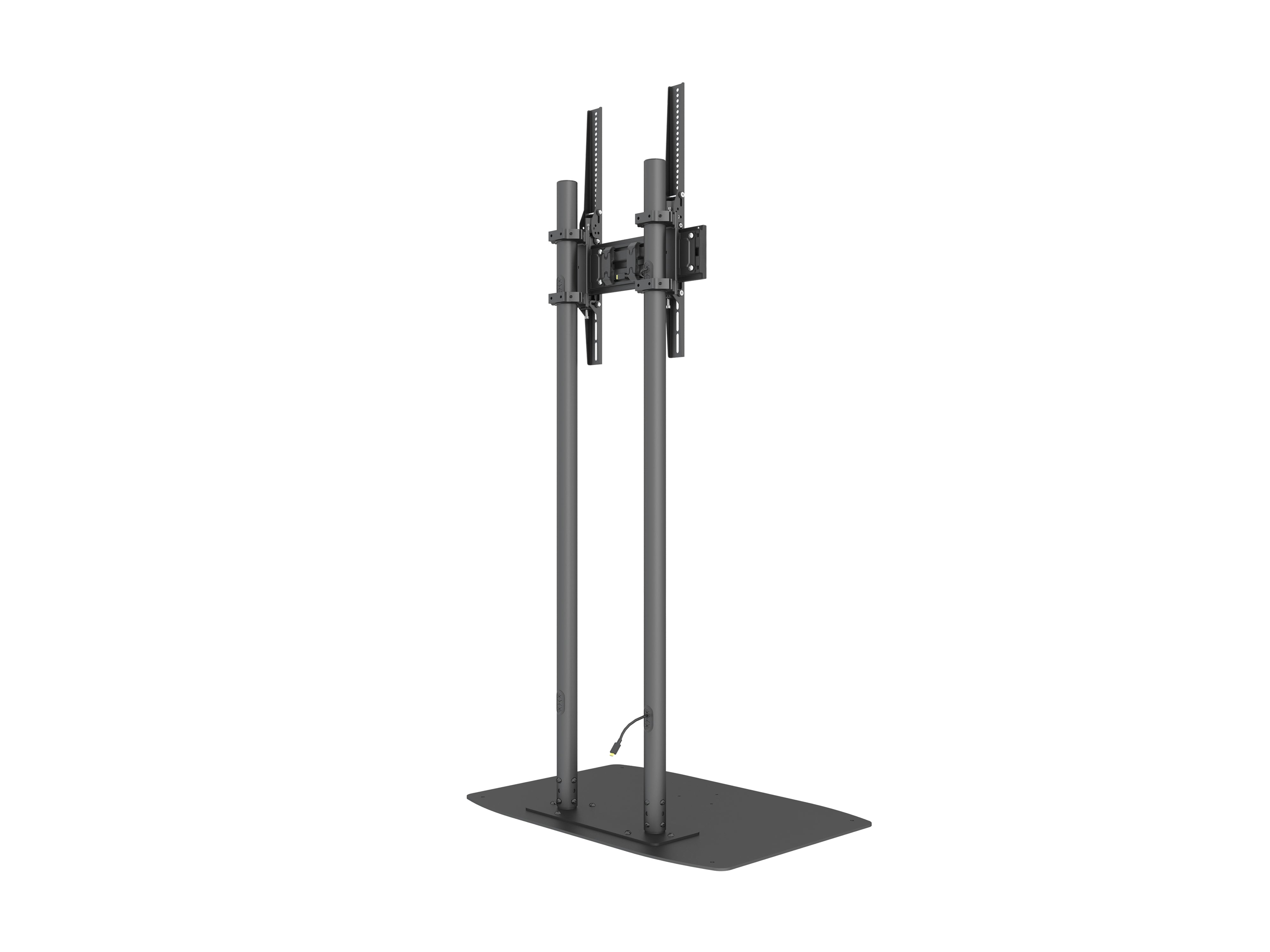 Heavy-Duty Single-Screen Dual-Pole Floor Stand with Wide Base Portrait