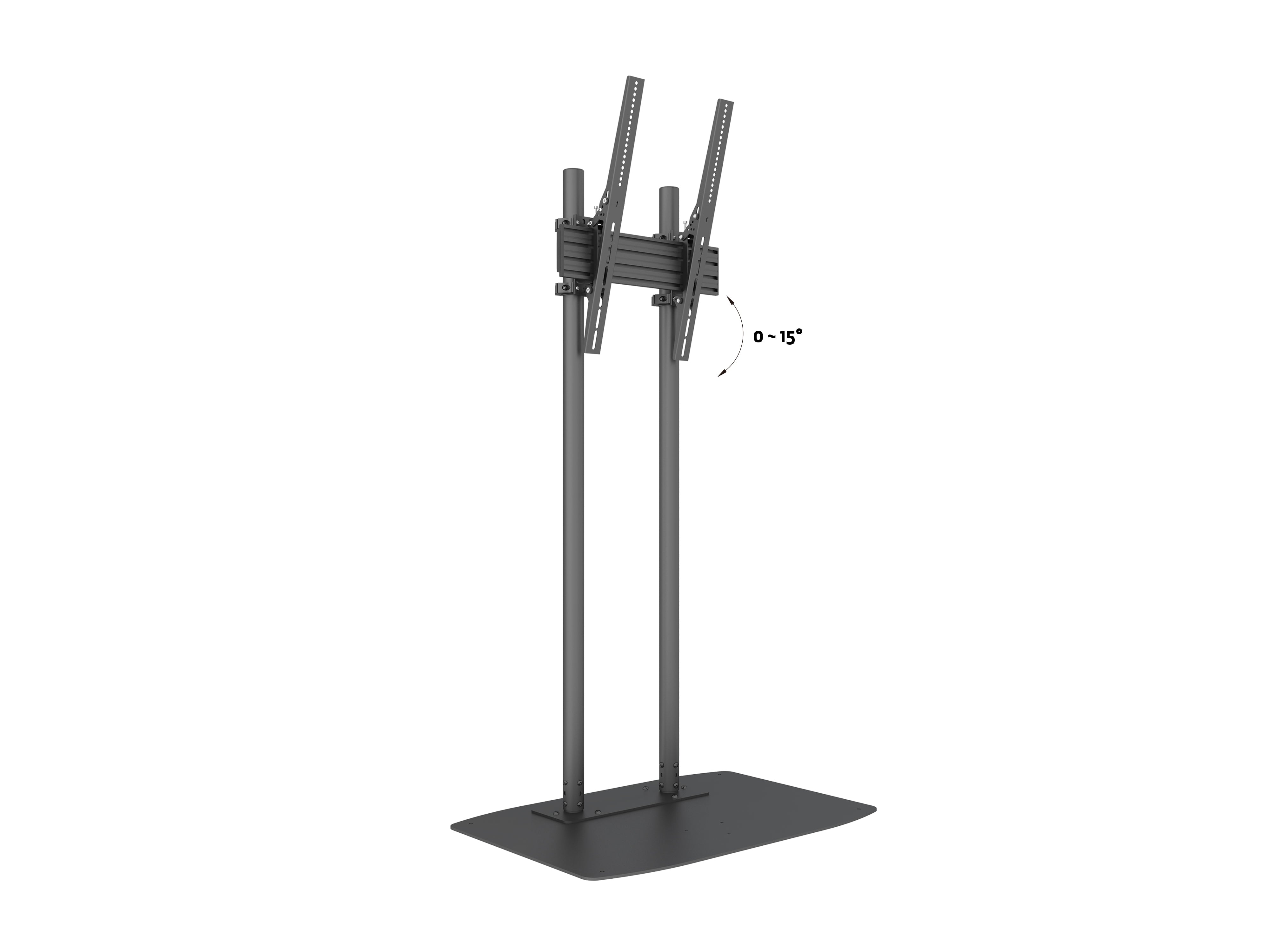 Heavy-Duty Single-Screen Dual-Pole Floor Stand with Wide Base Portrait