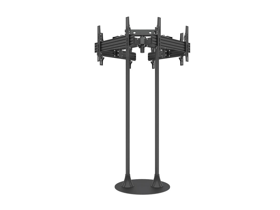 Quad-Screen Dual-Pole Floor Stand
