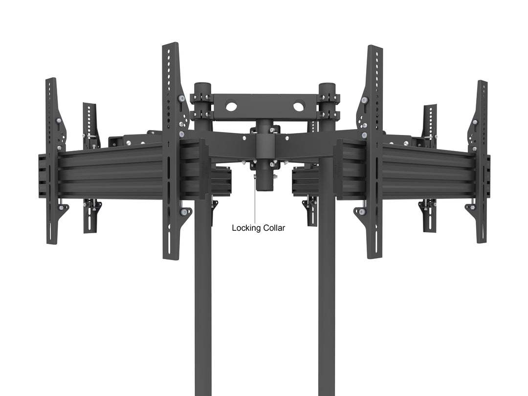 Quad-Screen Dual-Pole Floor Stand features