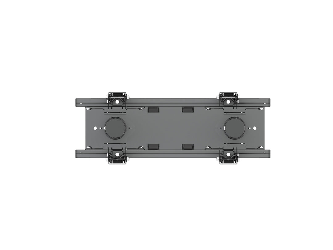 Dual-Screen Dual-Pole Floor Stand with Bolt-Down Base - Back-to-Back Tilt Mounting Bracket