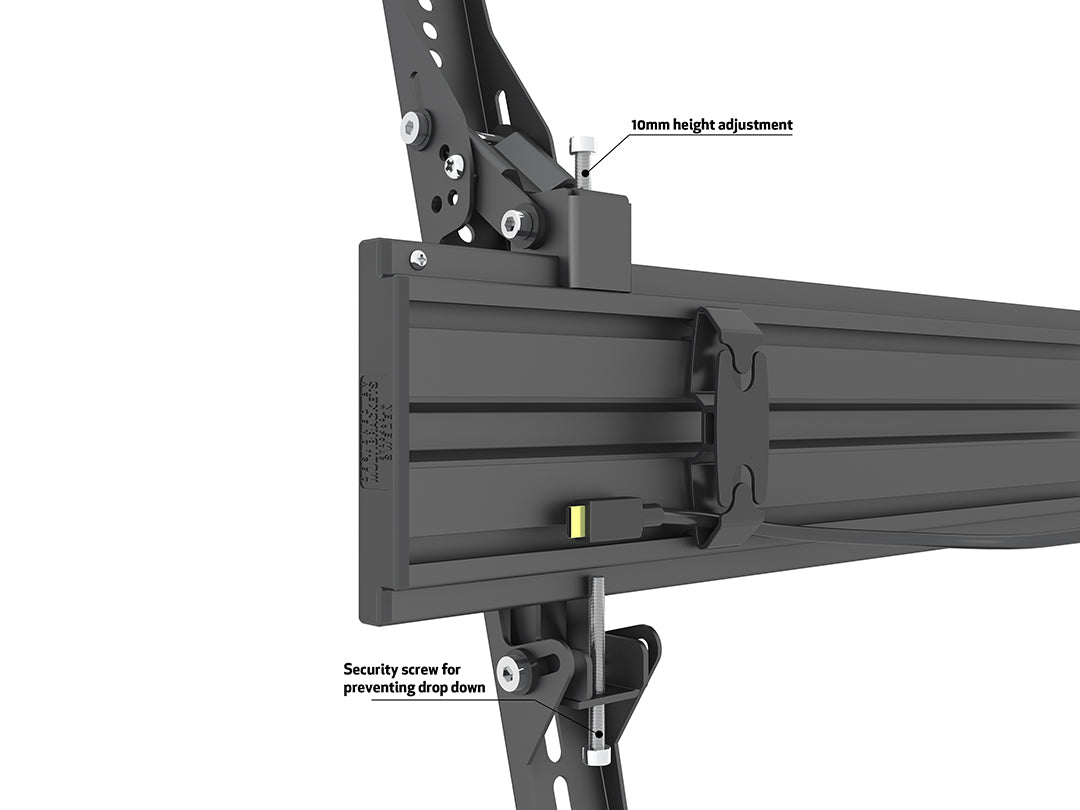 Dual-Screen Dual-Pole Floor Stand with Bolt-Down Base - Back-to-Back Tilt Mounting Bracket