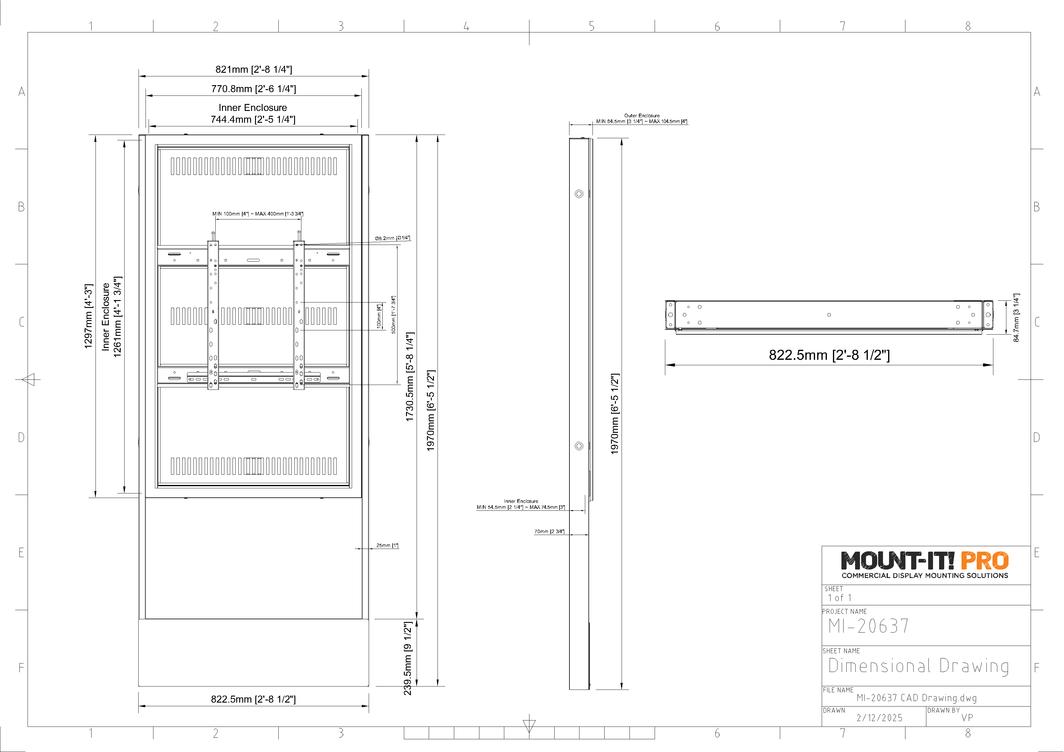 55" Indoor Kiosk Enclosure with Bolt-Down Floor Base