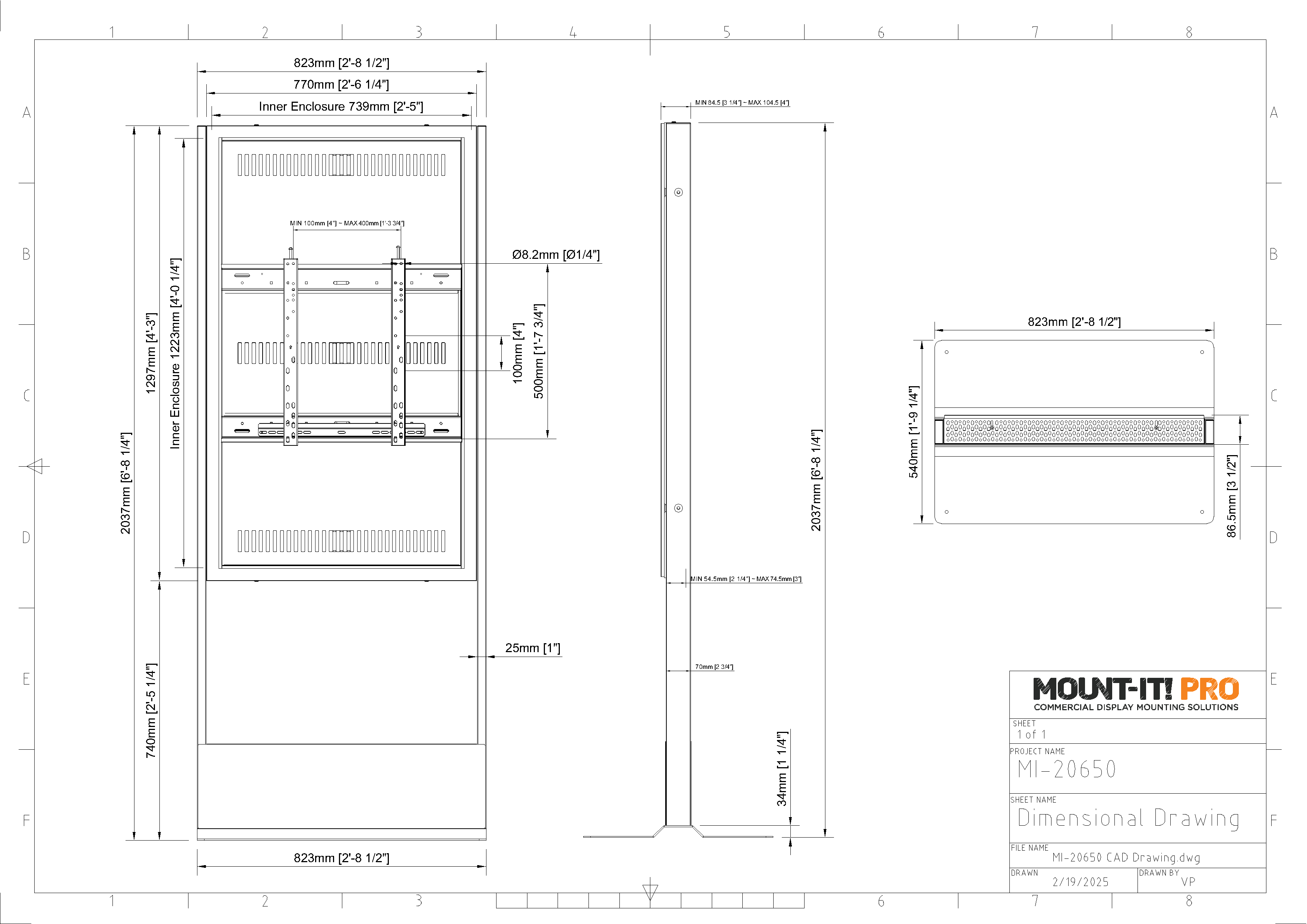 55" Indoor Kiosk Enclosure with Floor Stand