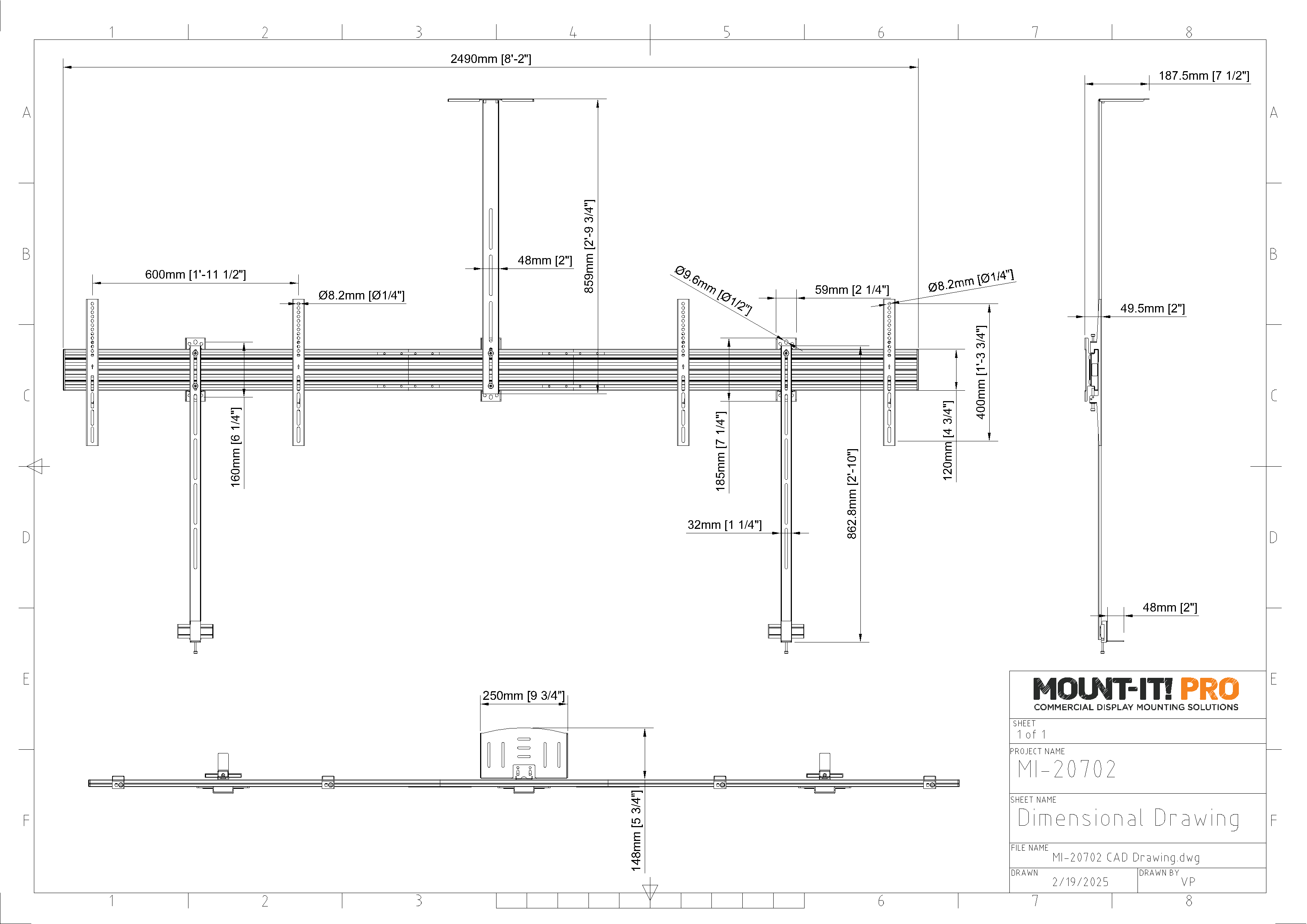 Dual-Screen Video Conference Mount System with Soundbar Mount and Camera Shelf (Up to 75” Screens)