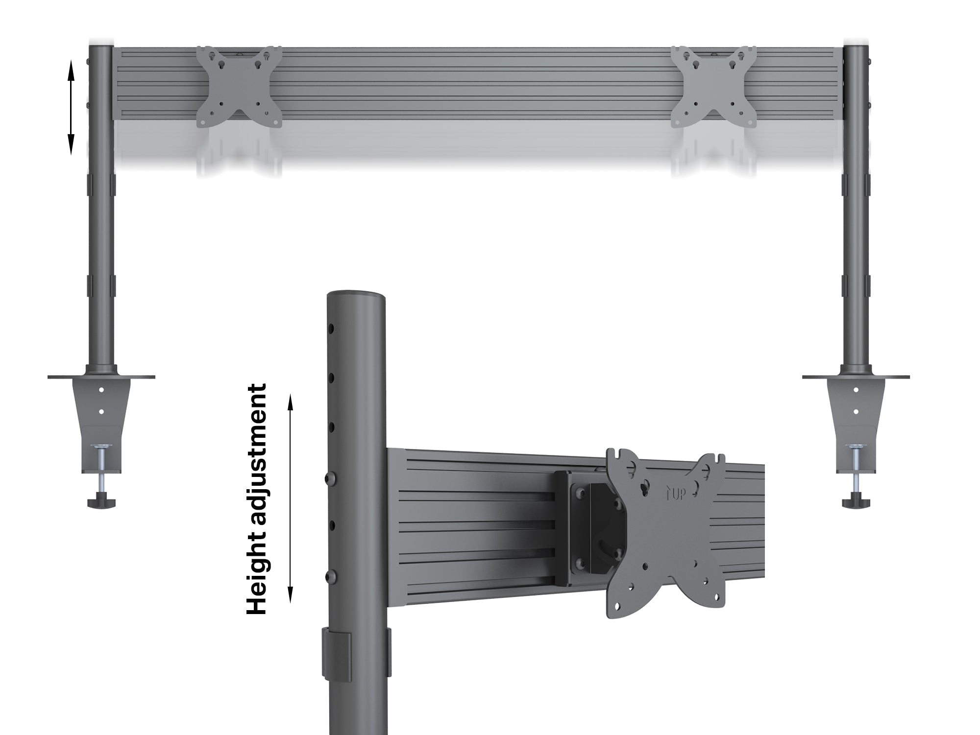 Control Room Dual-Screen Desk Mount