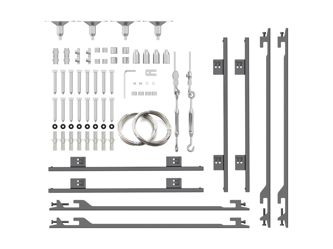 Dual-Screen Wire-Supported Floor-to-Ceiling Mount (Back-to-Back)- 3000mm