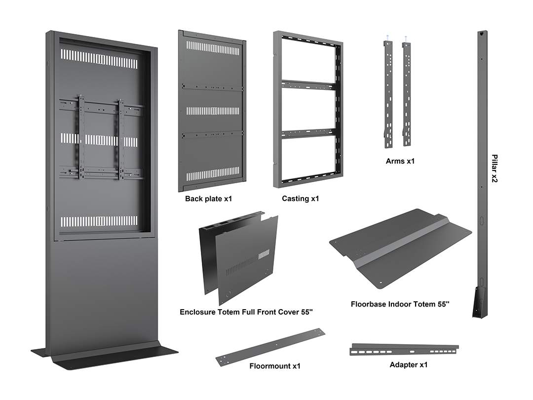 kiosk enclosure with standing base kit