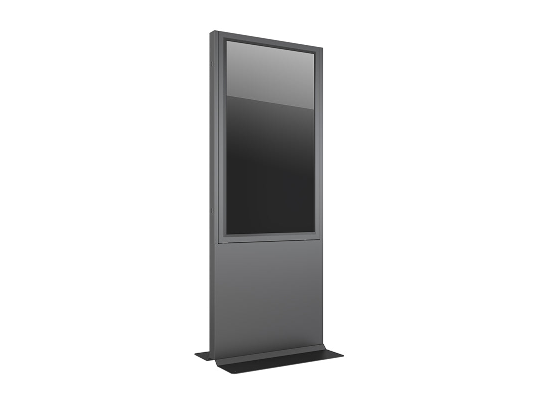 kiosk enclosure with standing base with screen