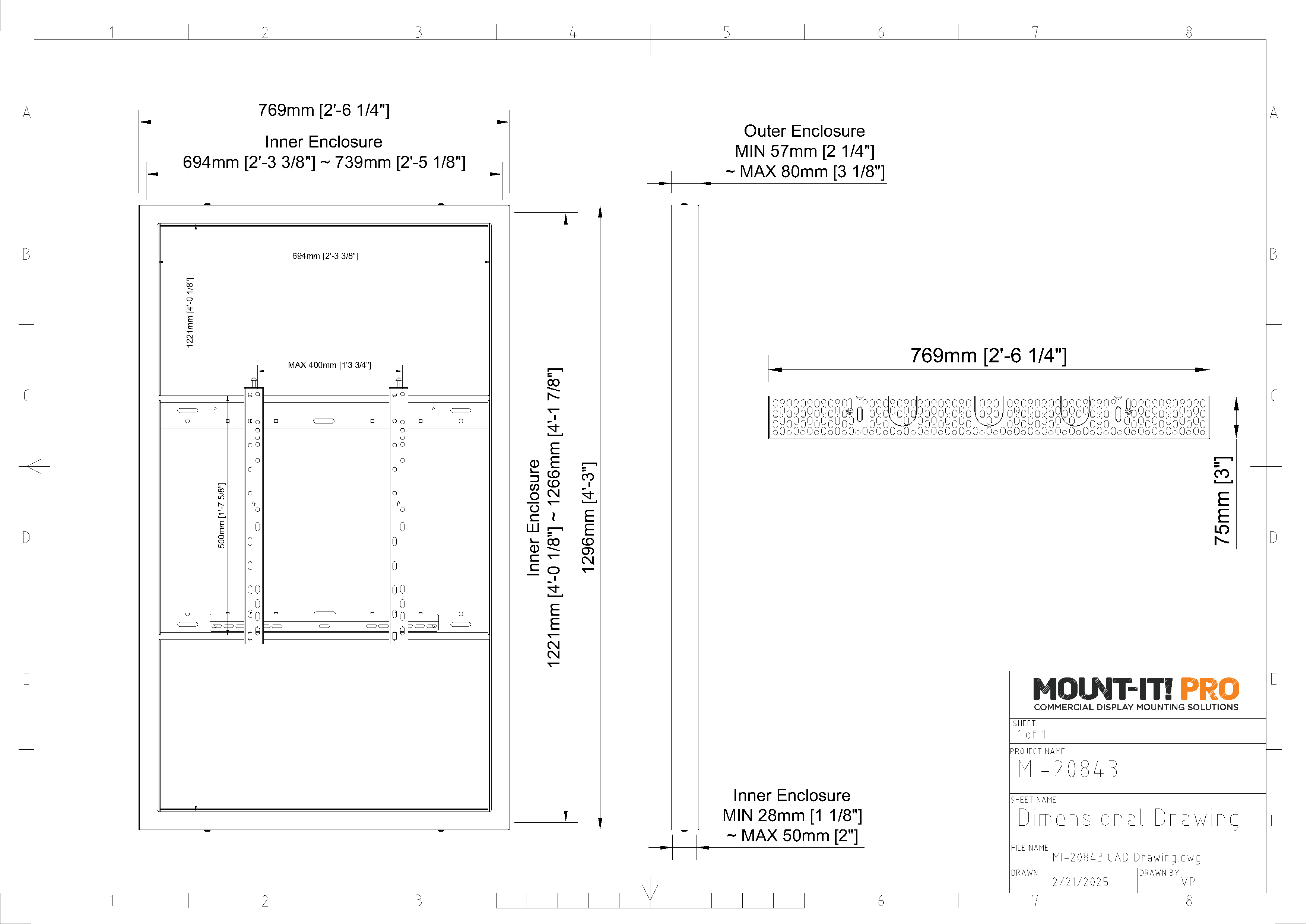 55" Wall Mount Enclosure