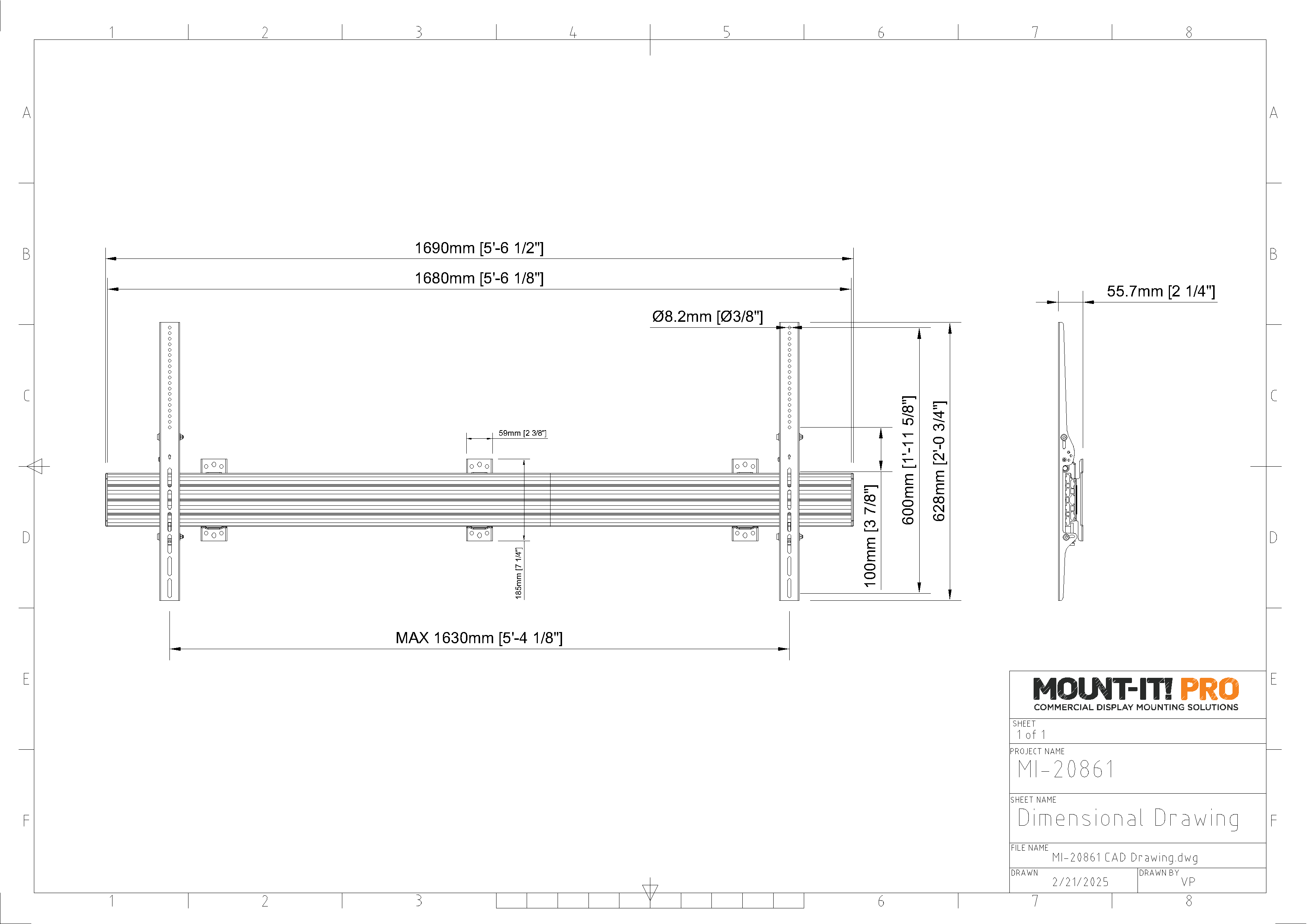 Heavy-Duty Tilting Wall Mount for 21:9 Ultra-Wide Displays