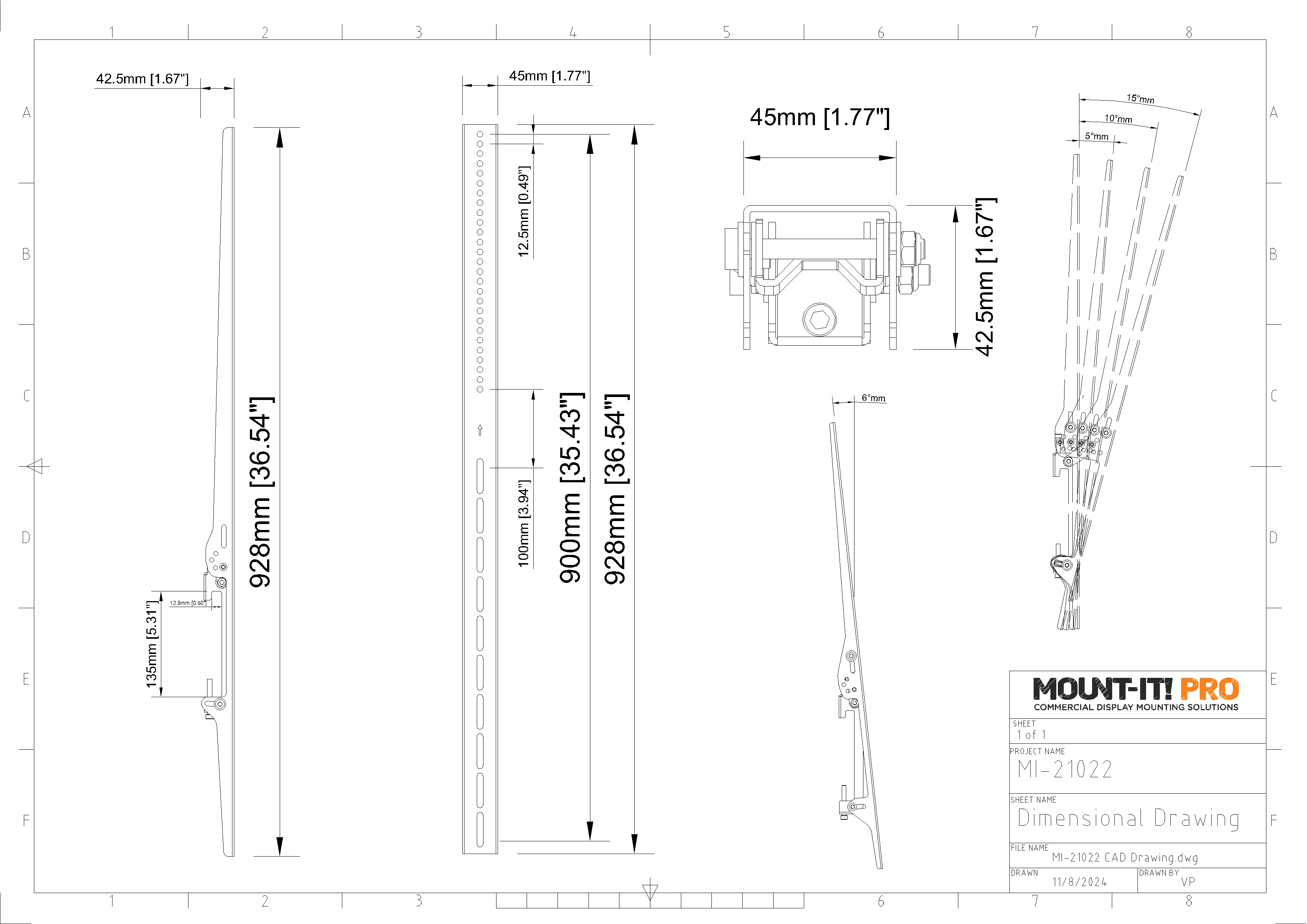 Tilt Brackets 900mm, 35.4" - (2pcs/set)