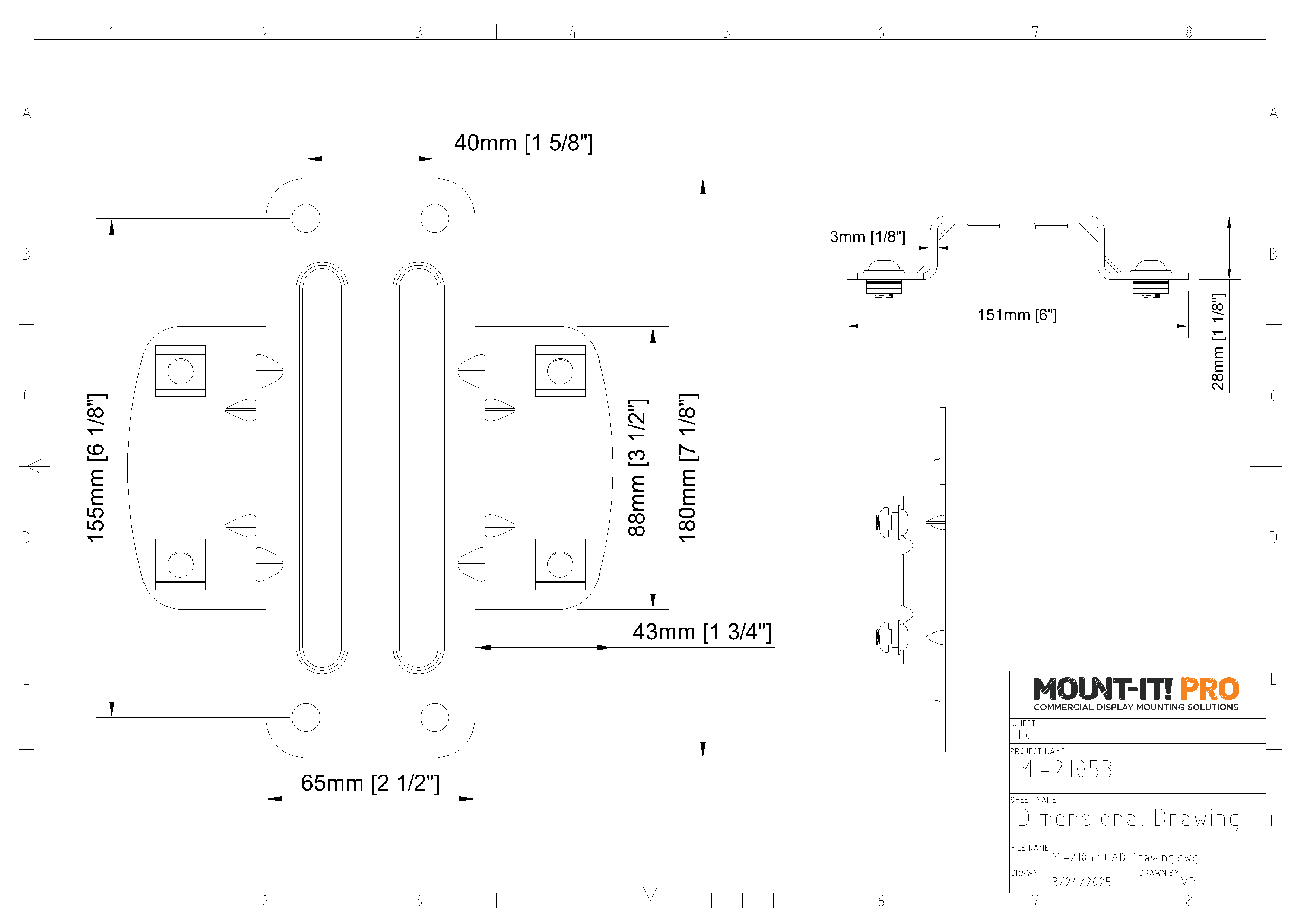 Mounting Rail Wall Plate for Series 2