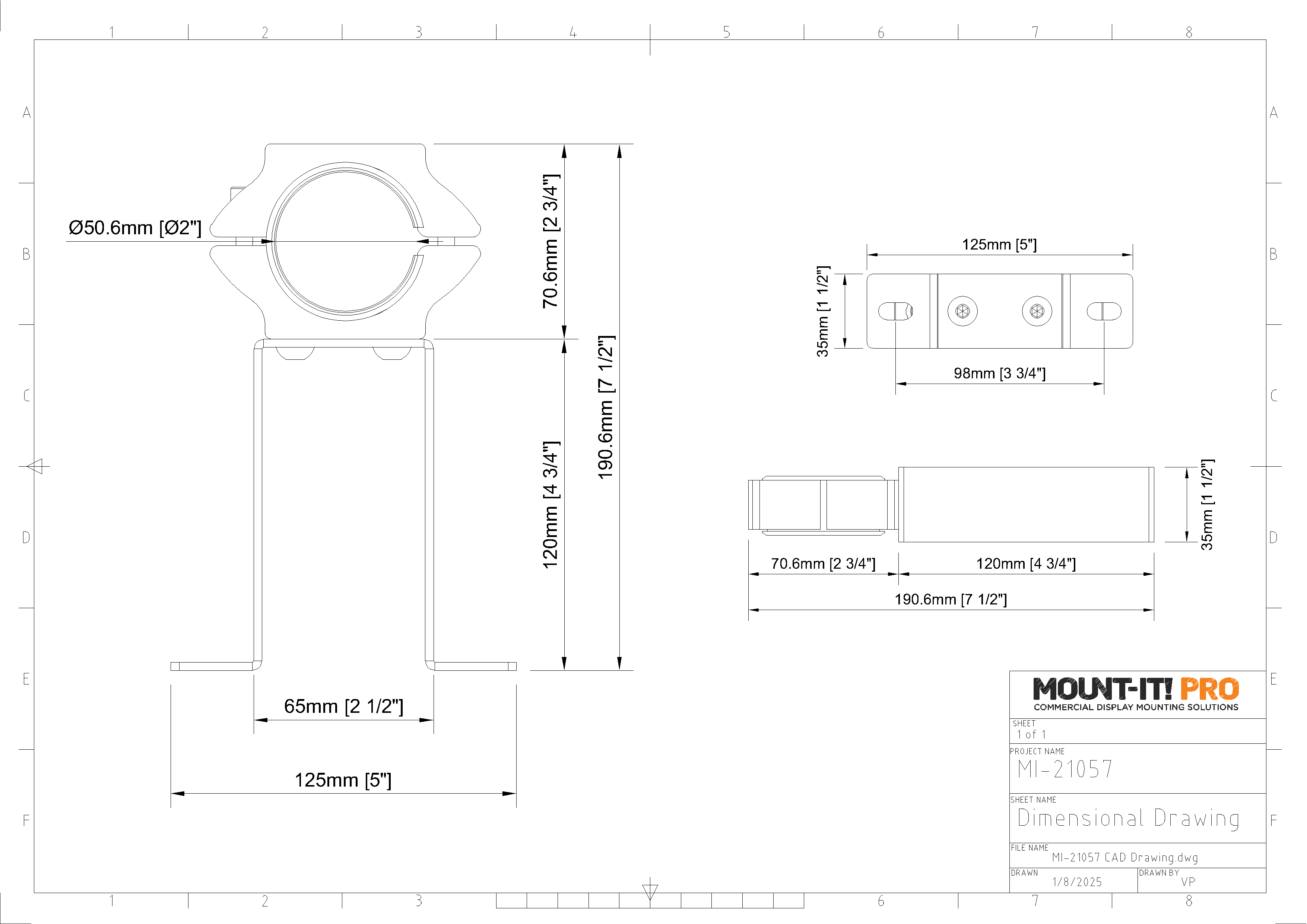 Single Screen Floor-to-Wall Mount