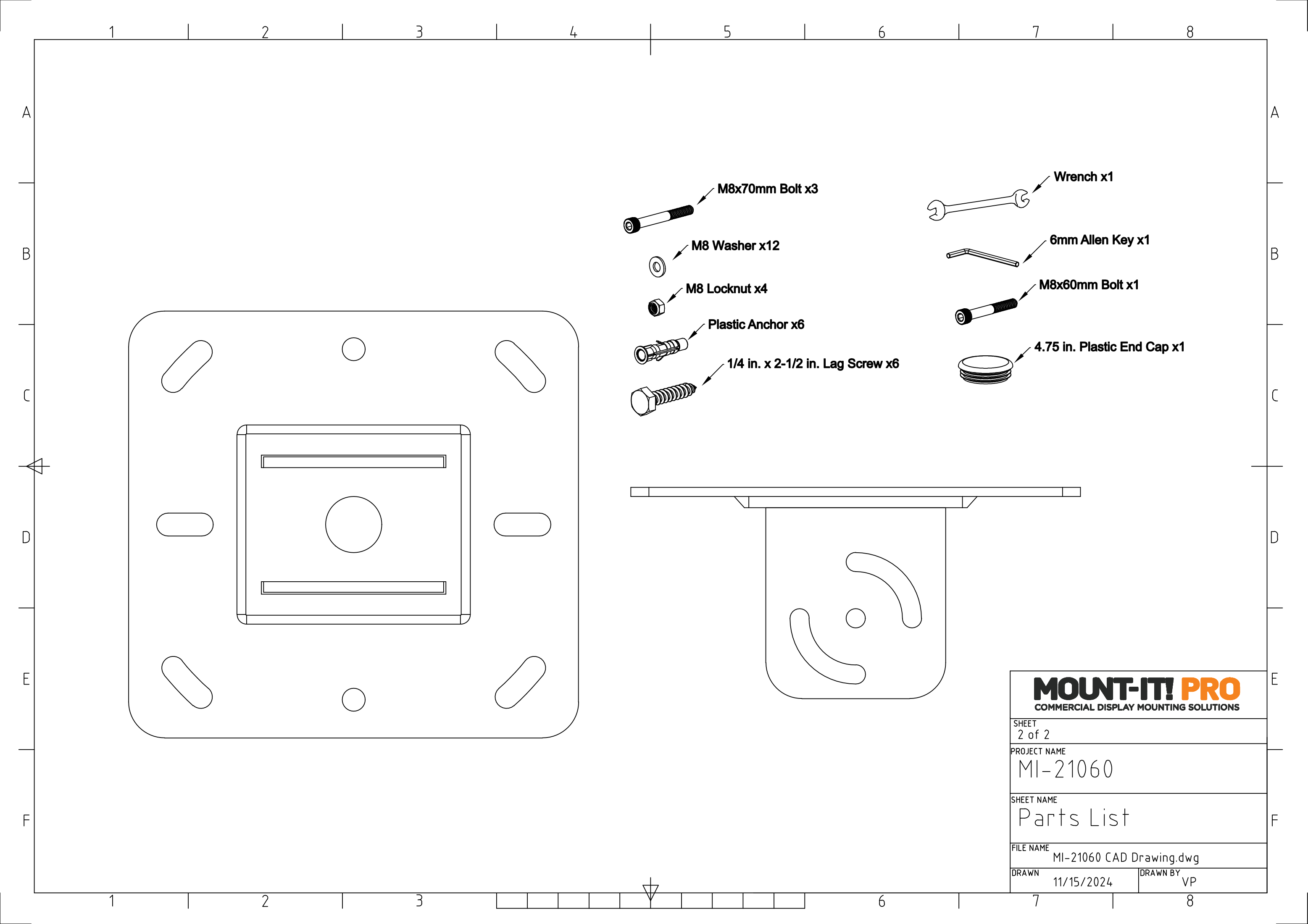 Heavy-Duty Ceiling Mounting Plate (4mm thickness)