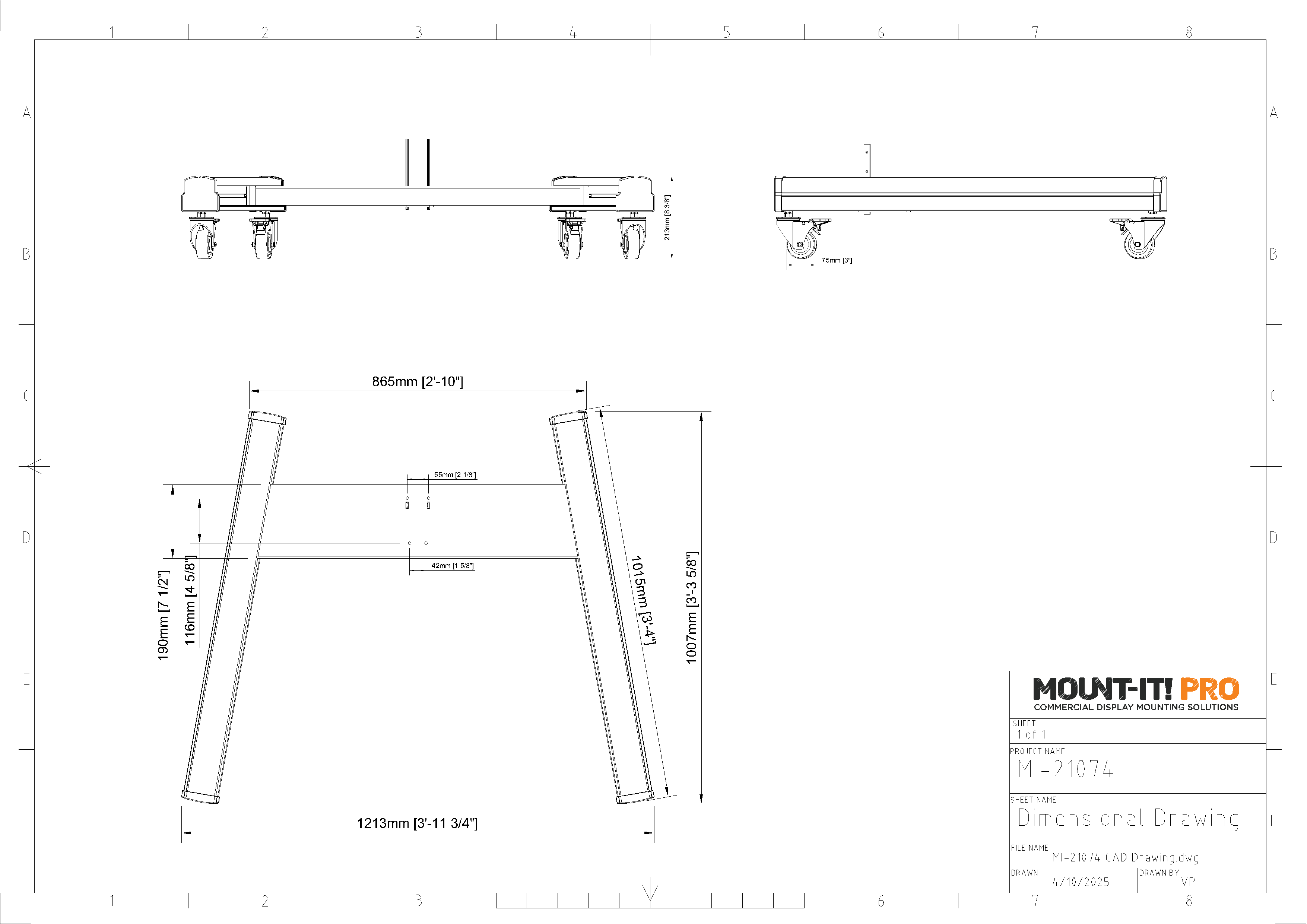 H-Style Base with Locking Casters for Series 2