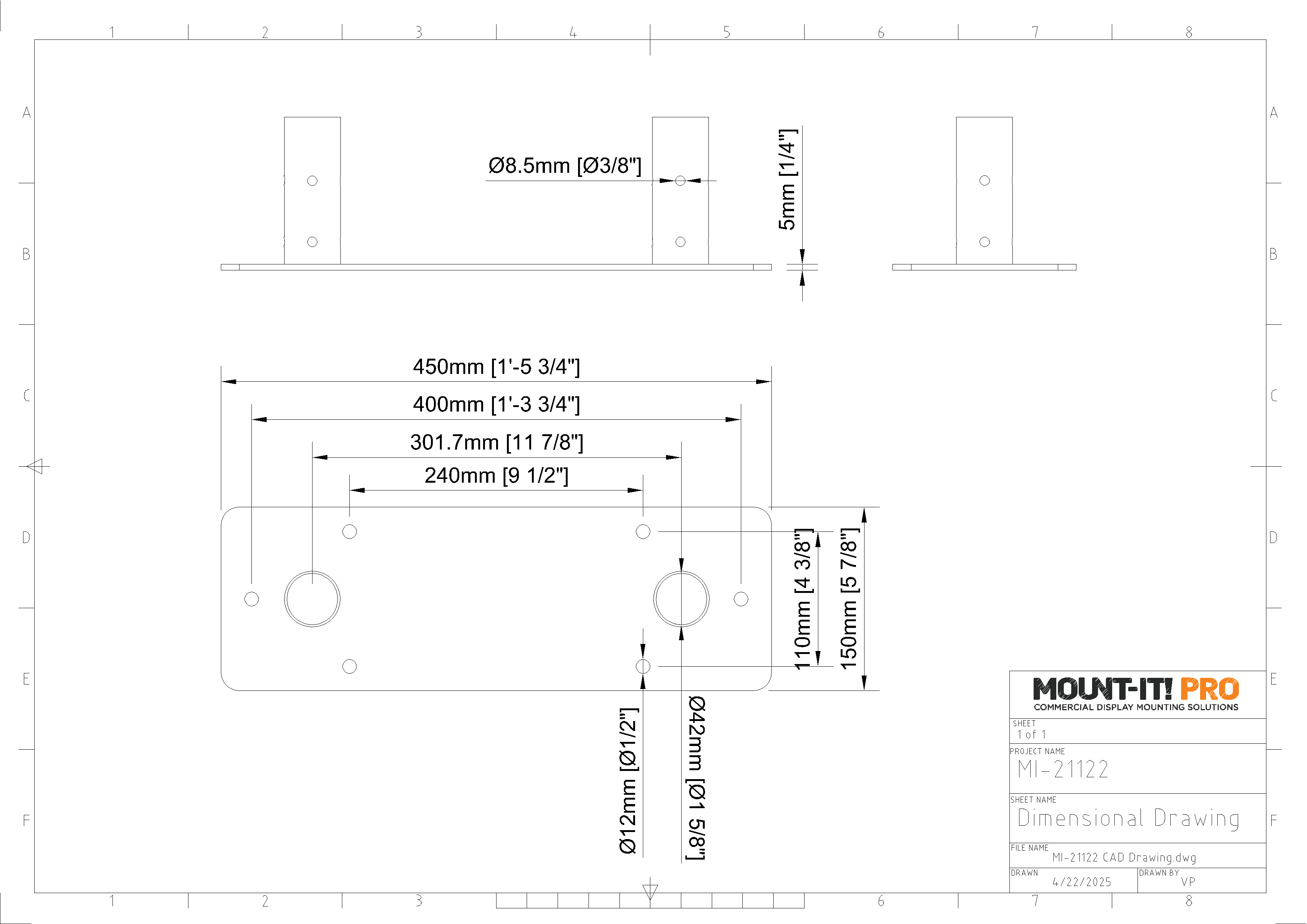 Bolt-Down Dual-Pole Floor Plate