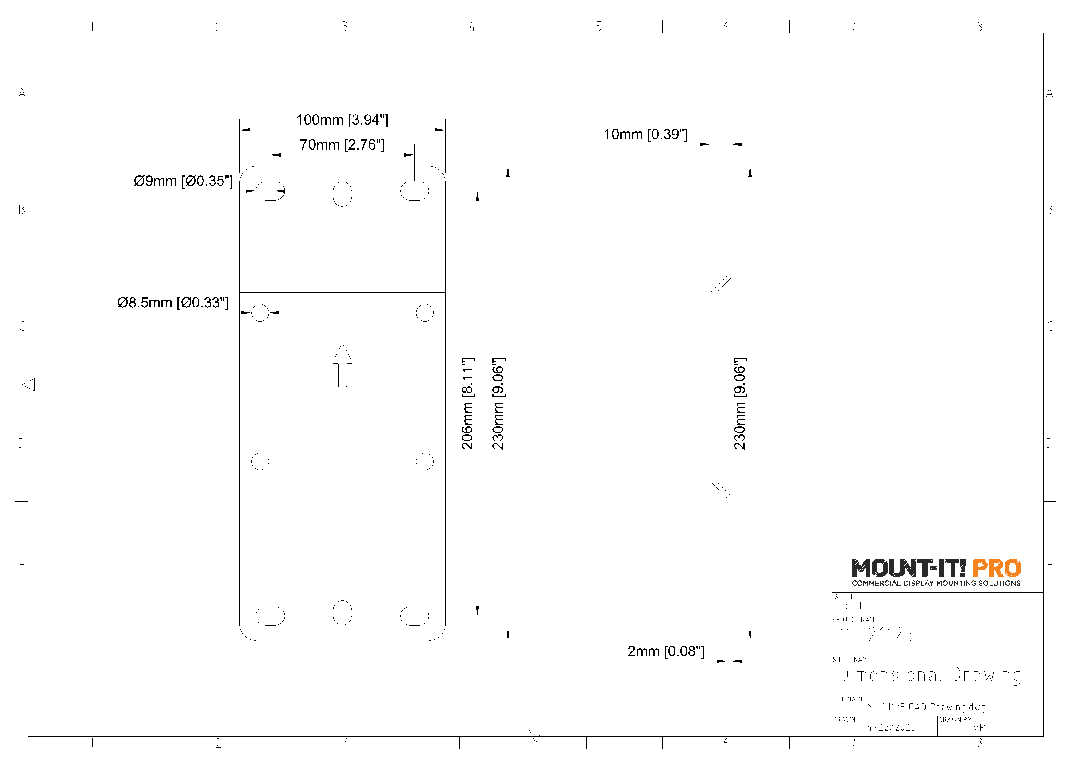 Slim Wall Mounting Plate